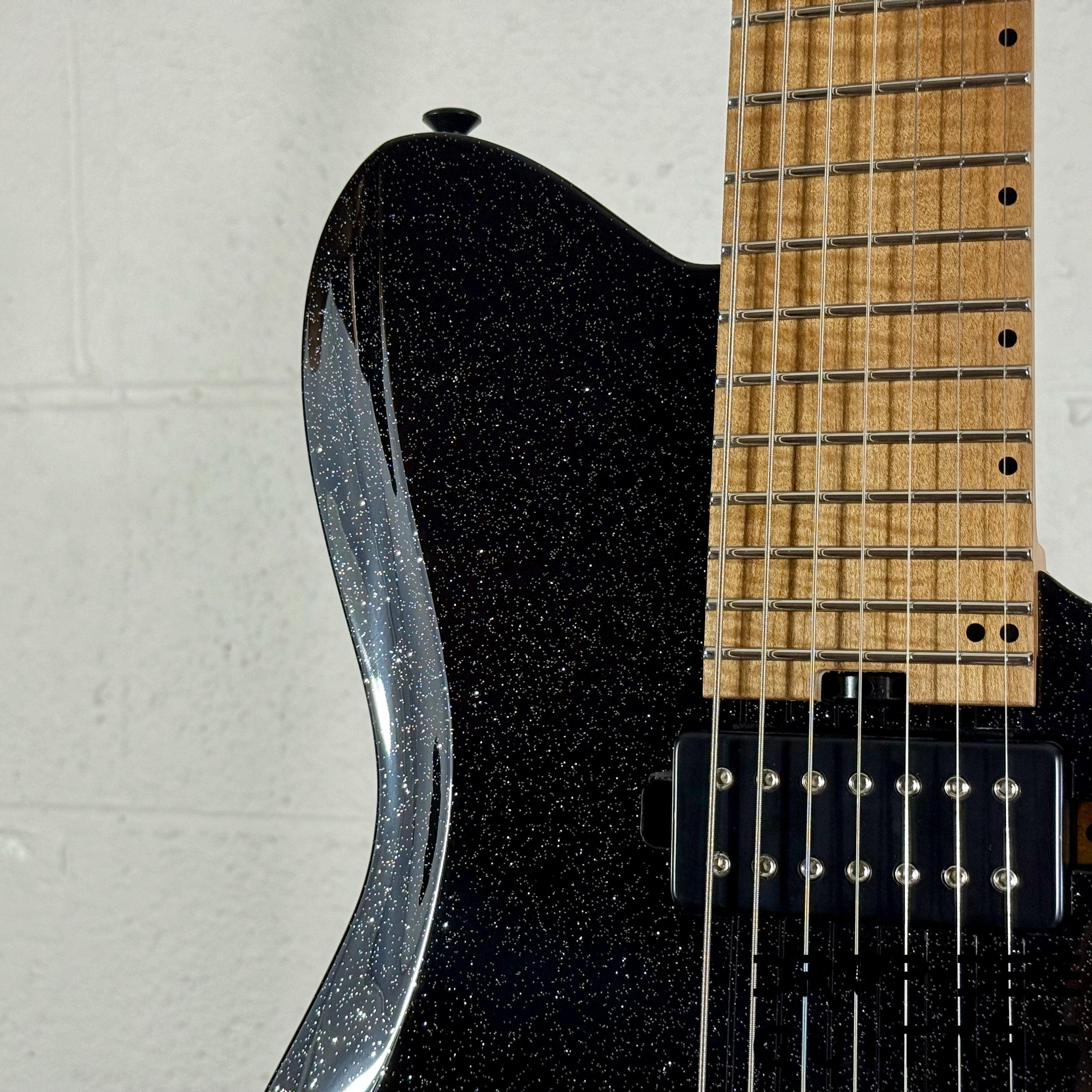 Balaguer USA Series Seraph Modern 7 Baritone 7-String Electric Guitar w/ Case (1024) - Gloss Metallic Black