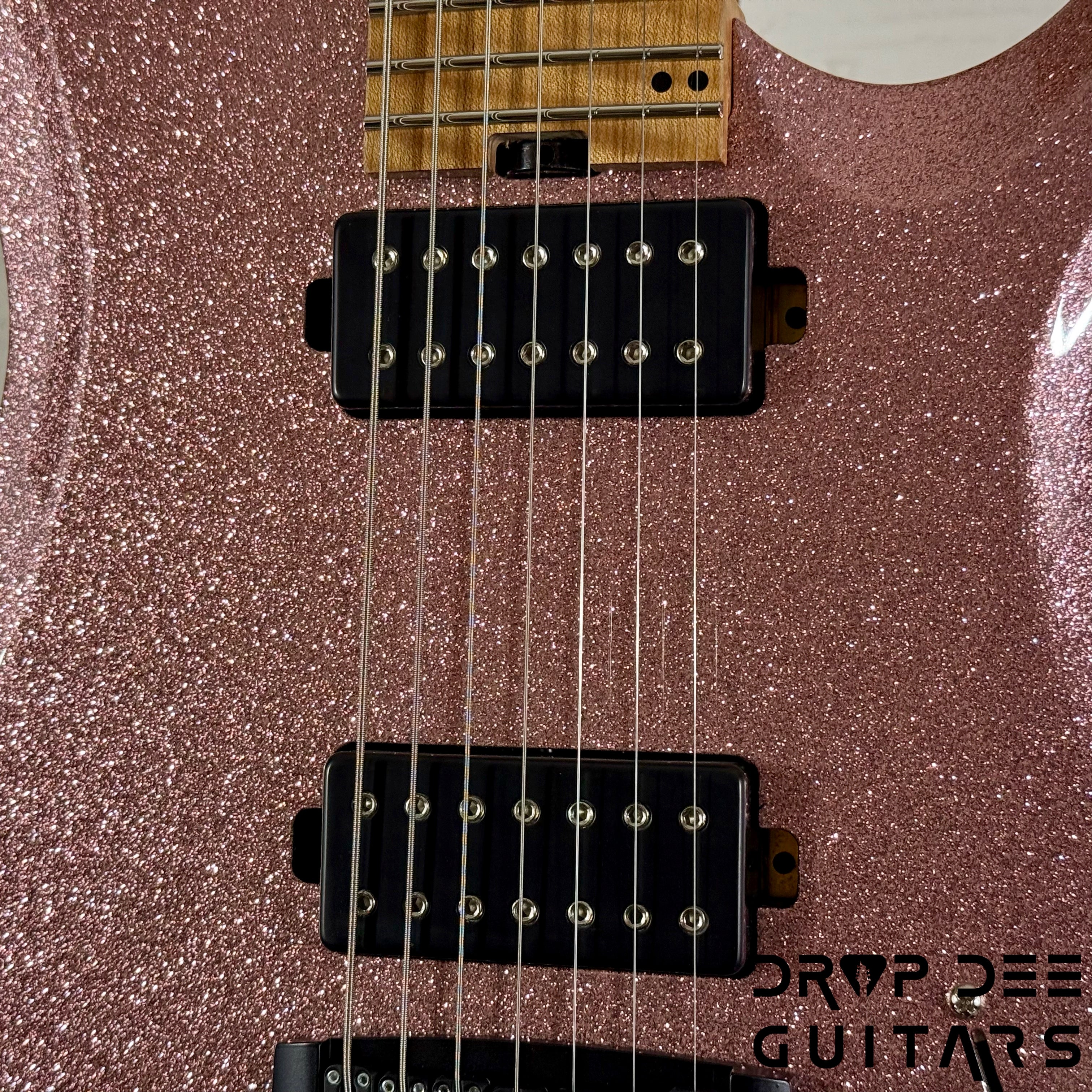 Balaguer USA Series Seraph Modern 7 Baritone 7-String Electric Guitar w/ Case (824) - Gloss Metallic Rose Gold