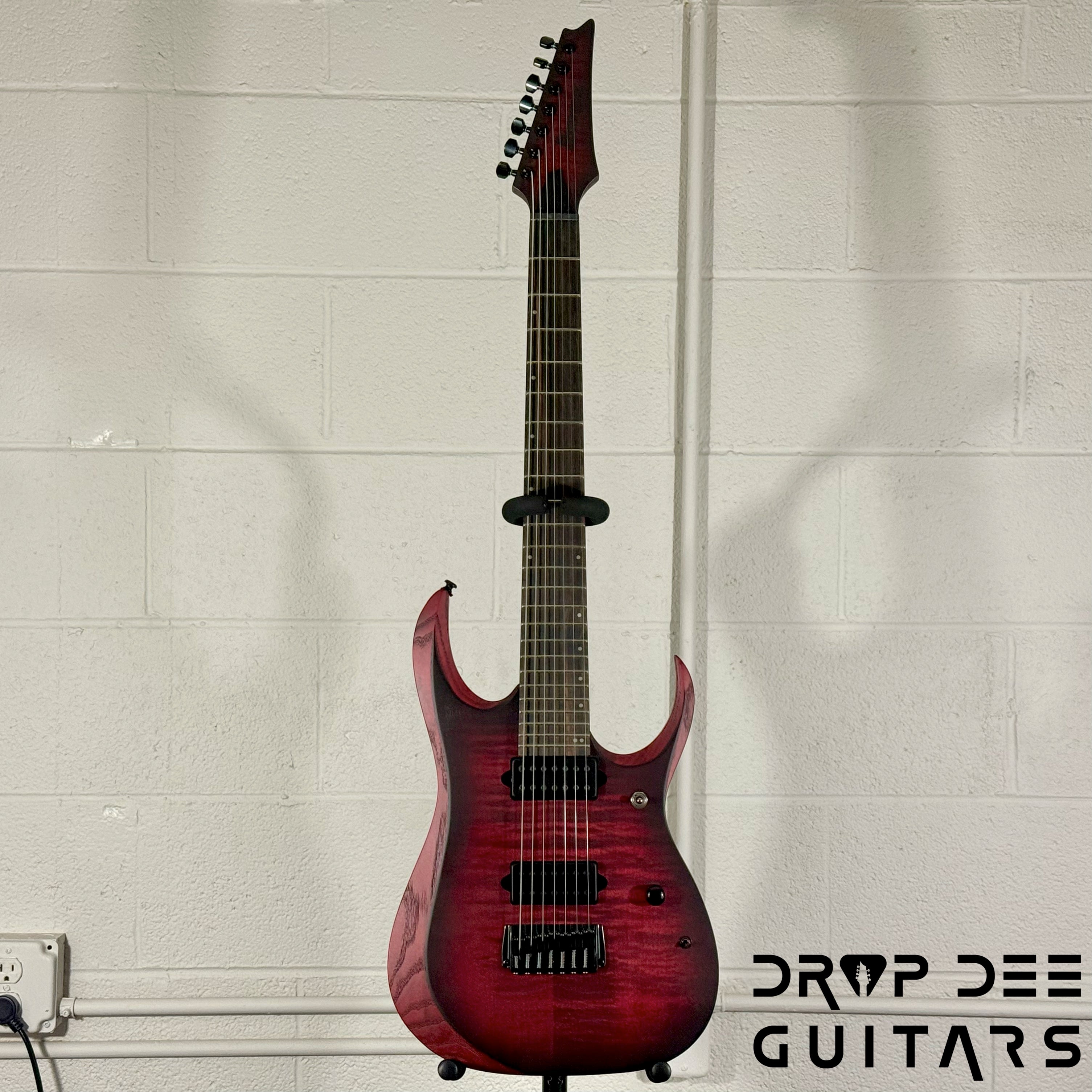 Ibanez Standard RGD721FA Baritone 7-String Electric Guitar - Stained Wine Red Burst Flat