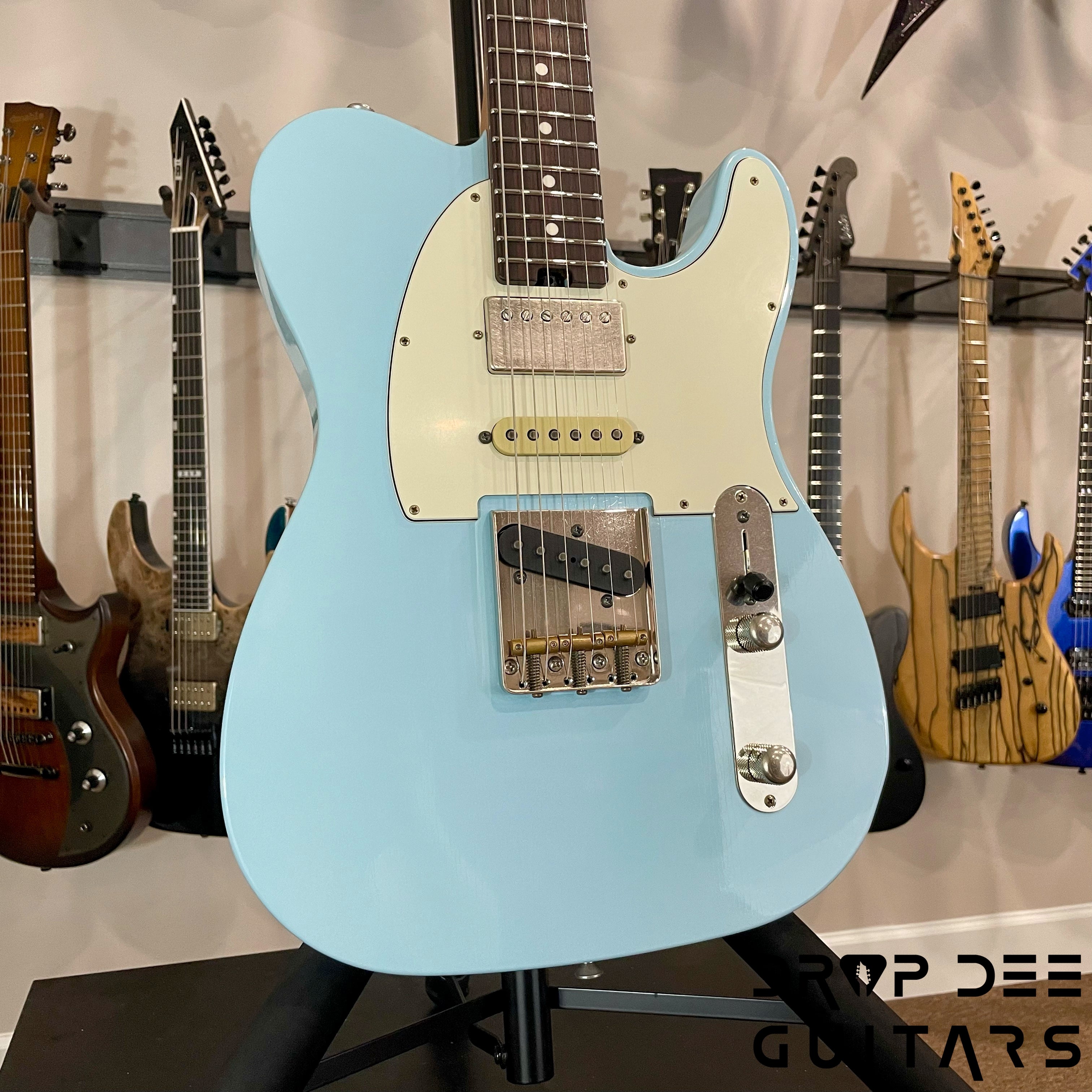 Schecter Custom Shop PT Wembley Studio Electric Guitar w/ Case - Sonic Blue Aged Nitro