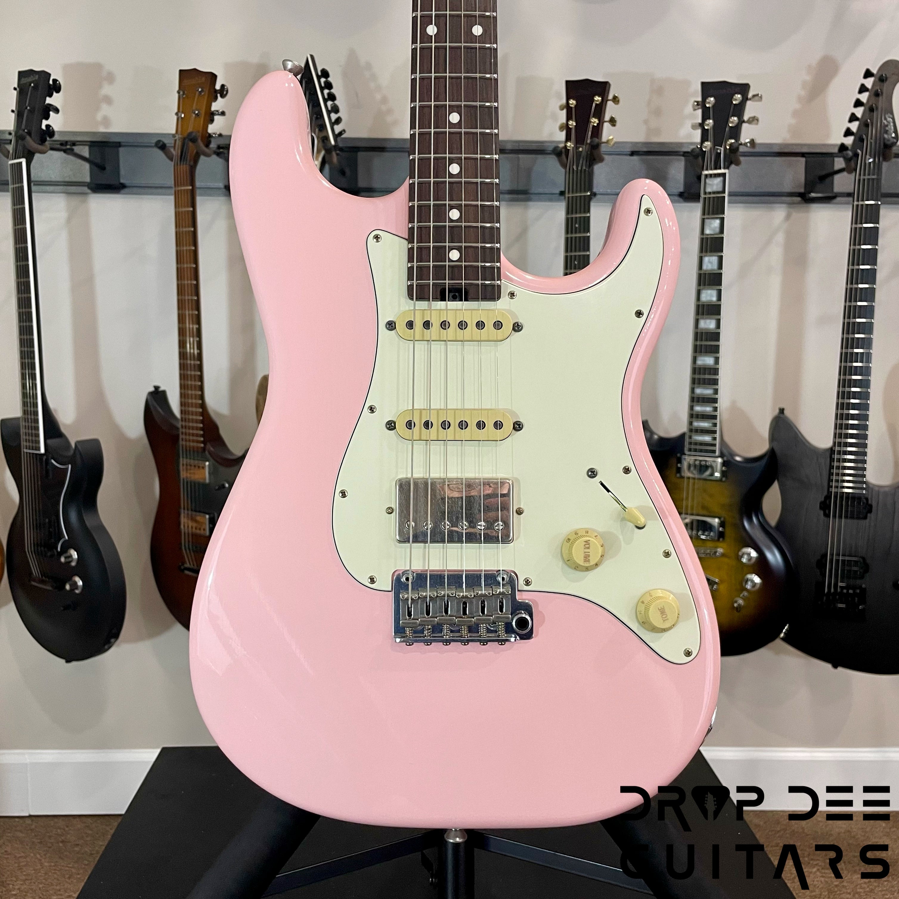 Schecter Custom Shop Traditional Wembley HSS Electric Guitar w/ Case - Shell Pink Aged Nitro