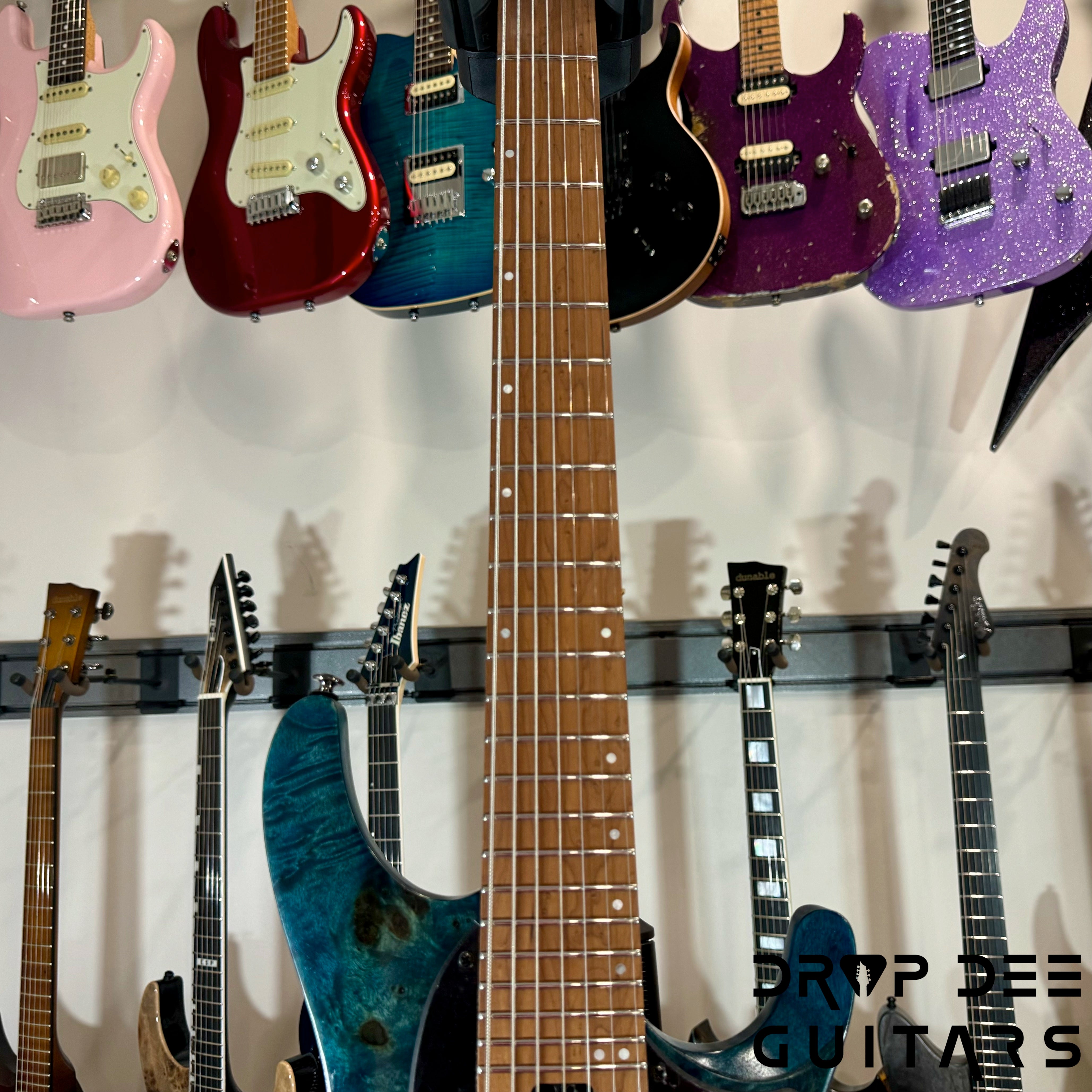 Ibanez Quest Q547PB Headless 7-String Electric Guitar w/ Bag - Cosmic Blue Low Gloss