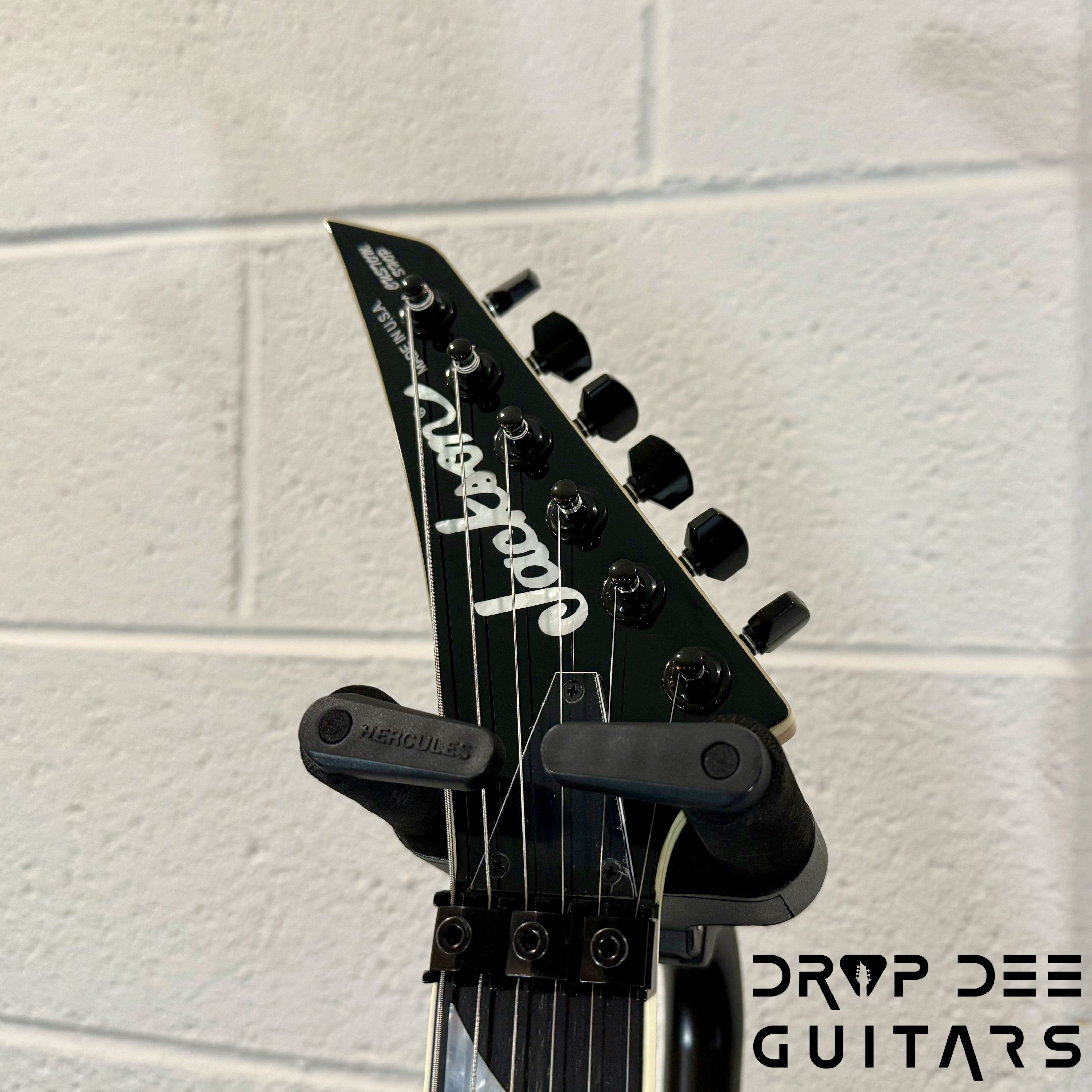 Jackson Custom Shop Randy Rhoads Electric Guitar w/ Case - Black w/ Yellow Pinstripes