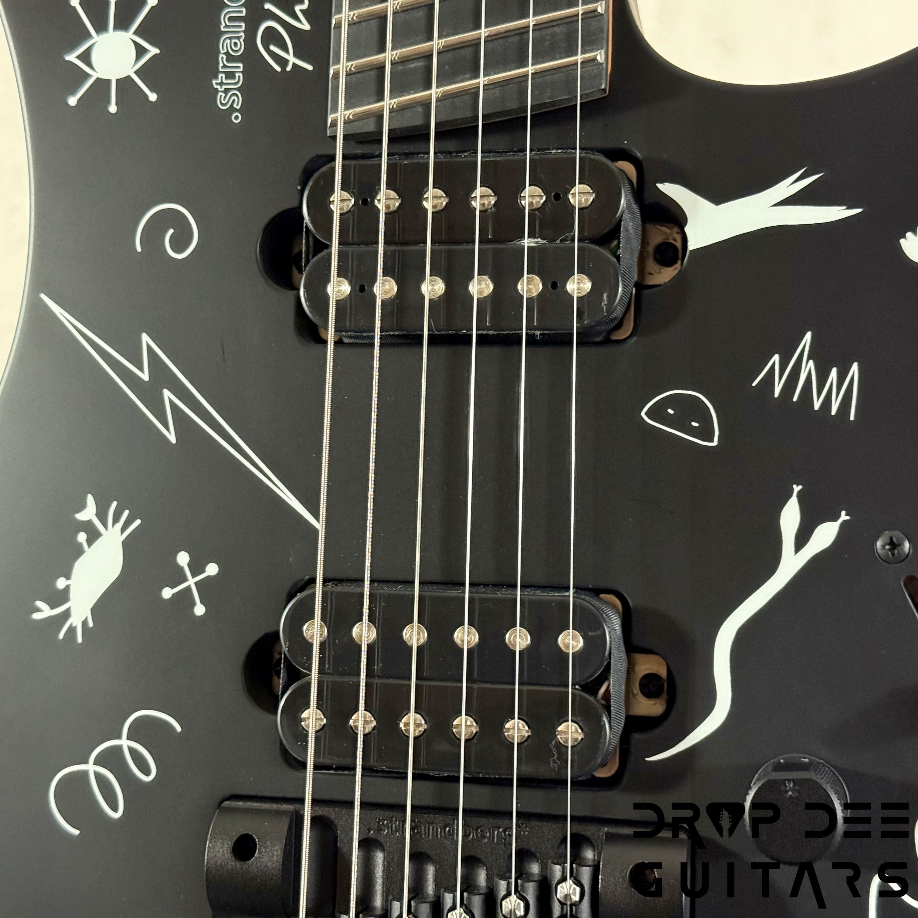 Strandberg Boden Standard NX 6 Plini Edition Mirage Multiscale Headless Electric Guitar w/ Bag - Black Granite Satin Acrylic with custom Plini Mirage glow-in-the-dark graphics