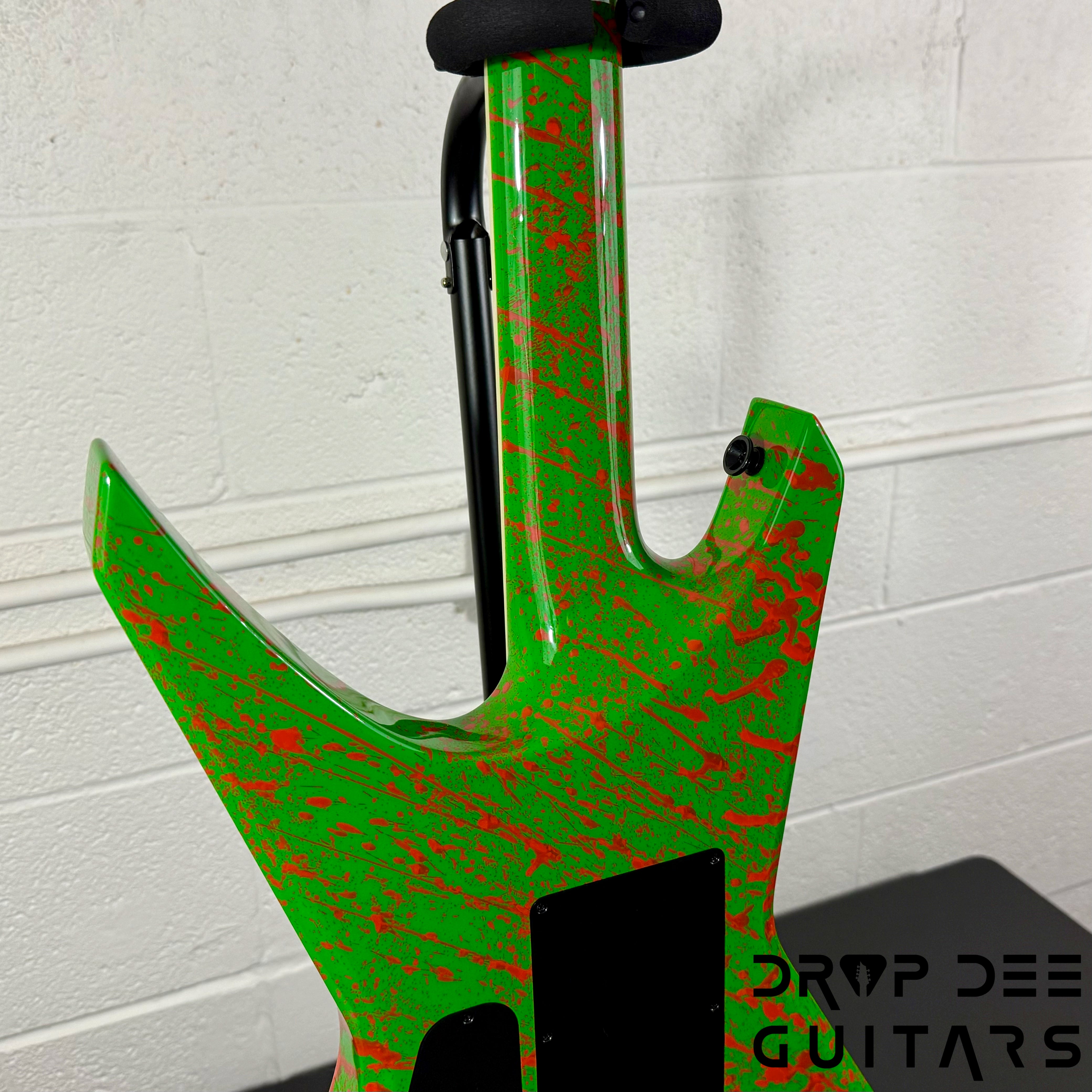 Jackson USA Custom Shop Special Edition Warrior Electric Guitar w/ Case - Slime Time Splatter