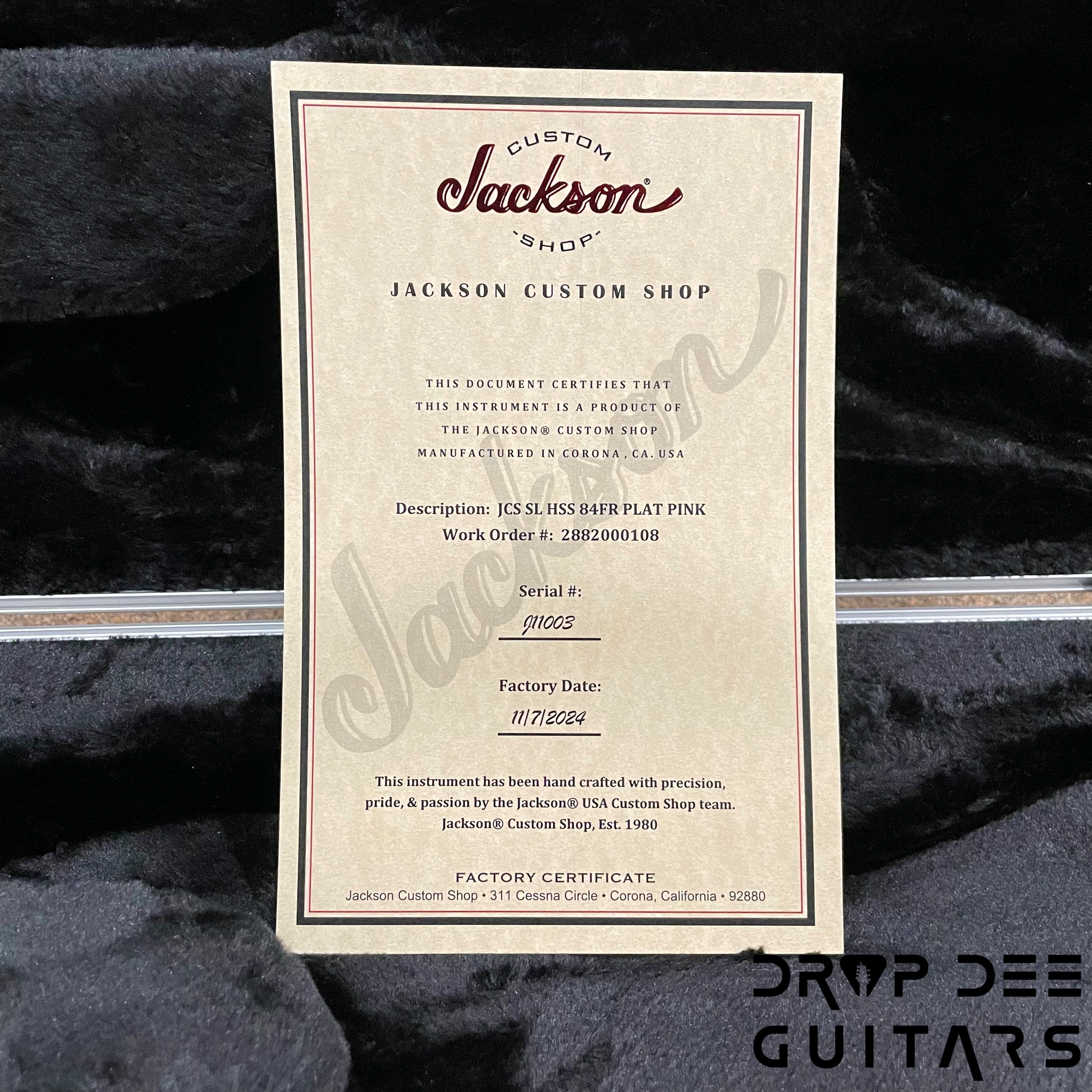 Jackson Custom Shop Soloist 84FR Electric Guitar w/ Case