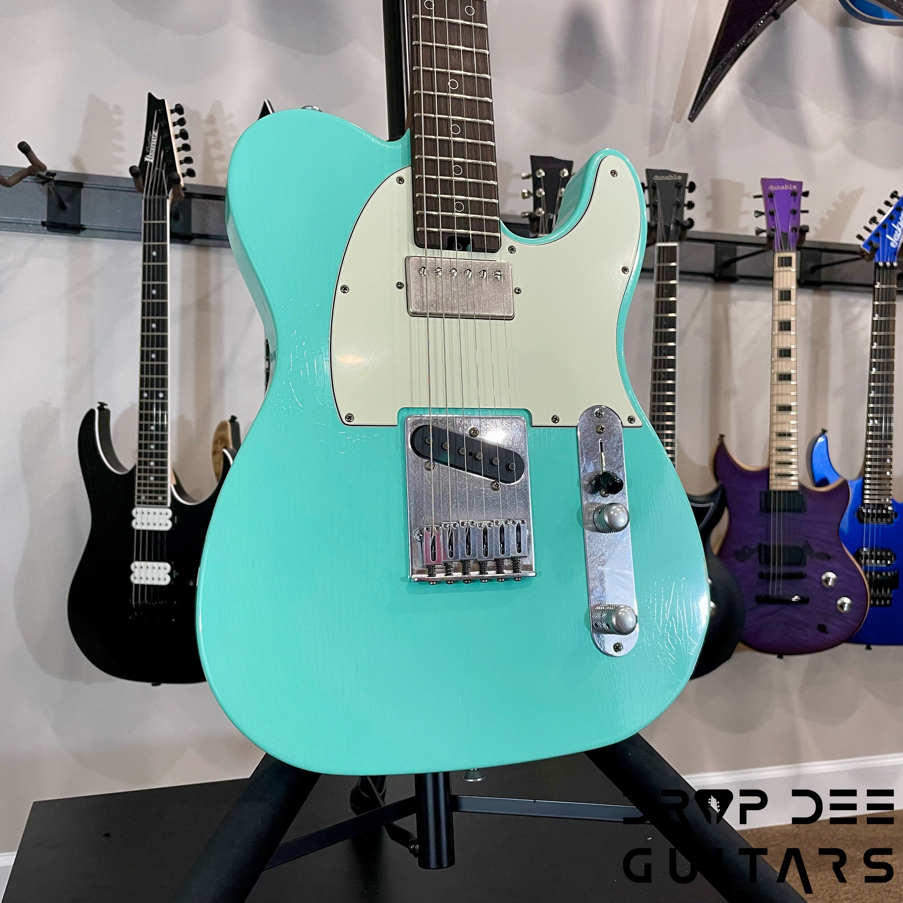 Schecter USA Custom Shop Nick Johnston Signature PT Electric Guitar w/ Case (1026) - Atomic Green Aged Nitro