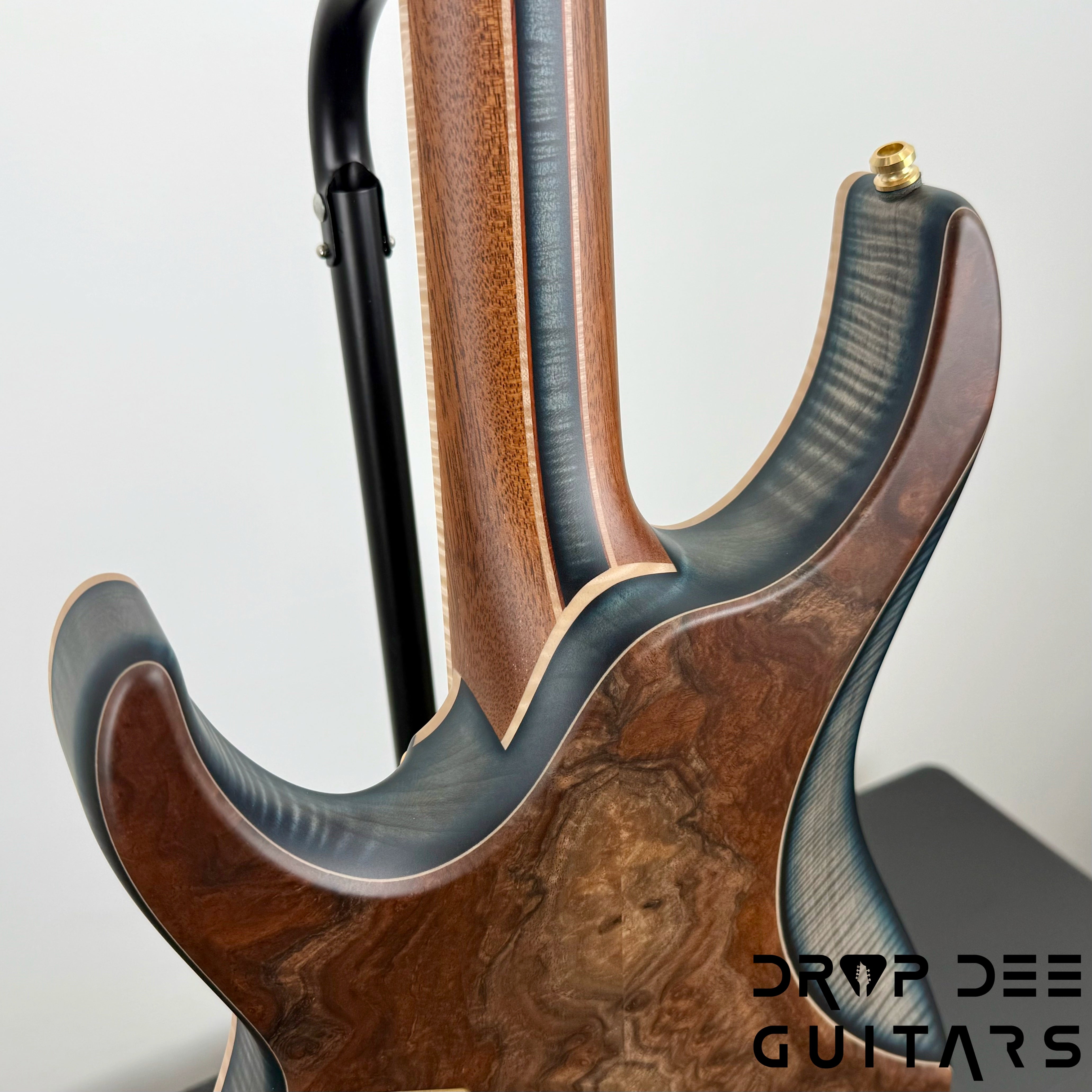 ESP Exhibition Limited M-II CTM NT Electric Guitar w/ Case - Natural w/ Dark Blue Burst