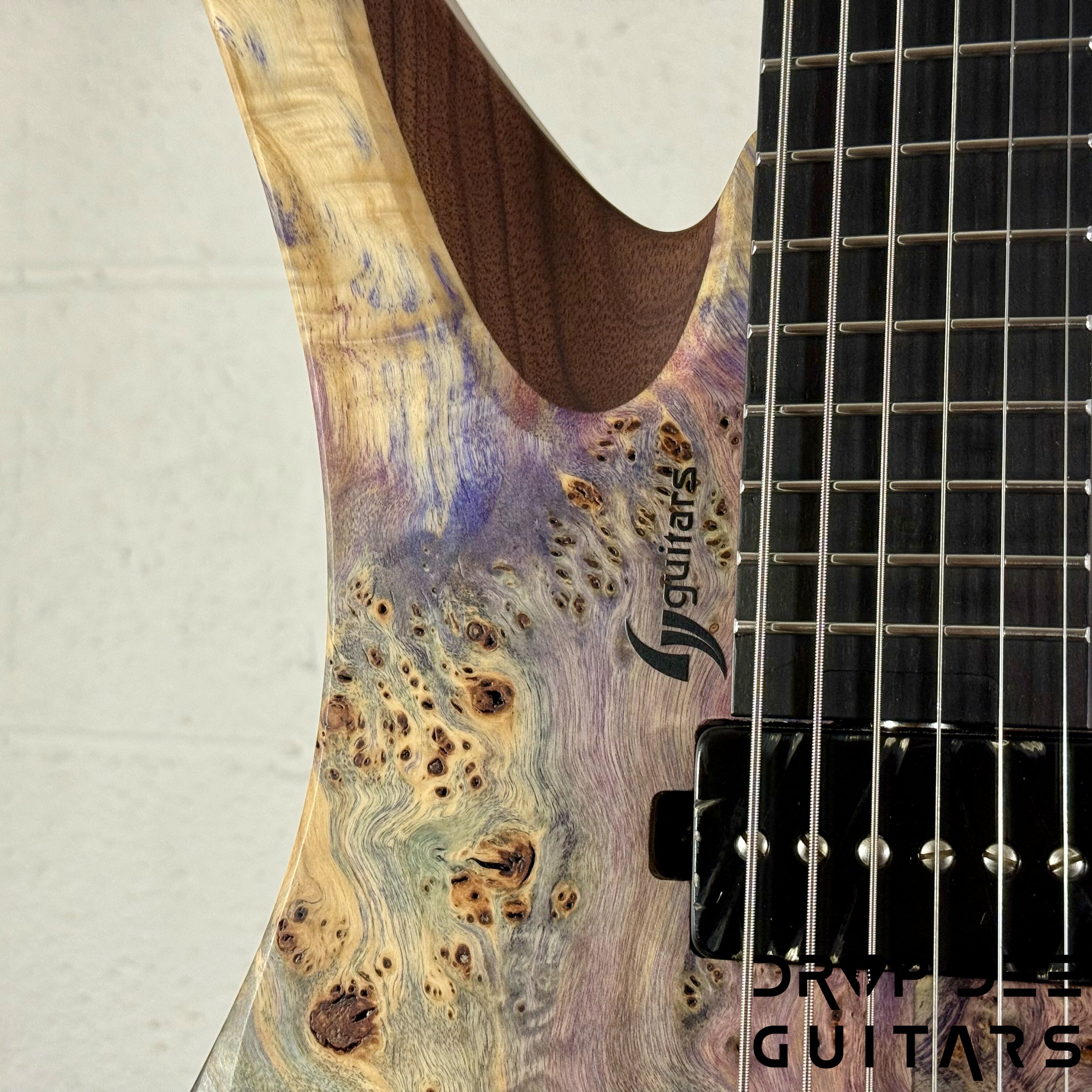 GV Guitars Syrius Headless Baritone Electric Guitar w/ Case - Natural