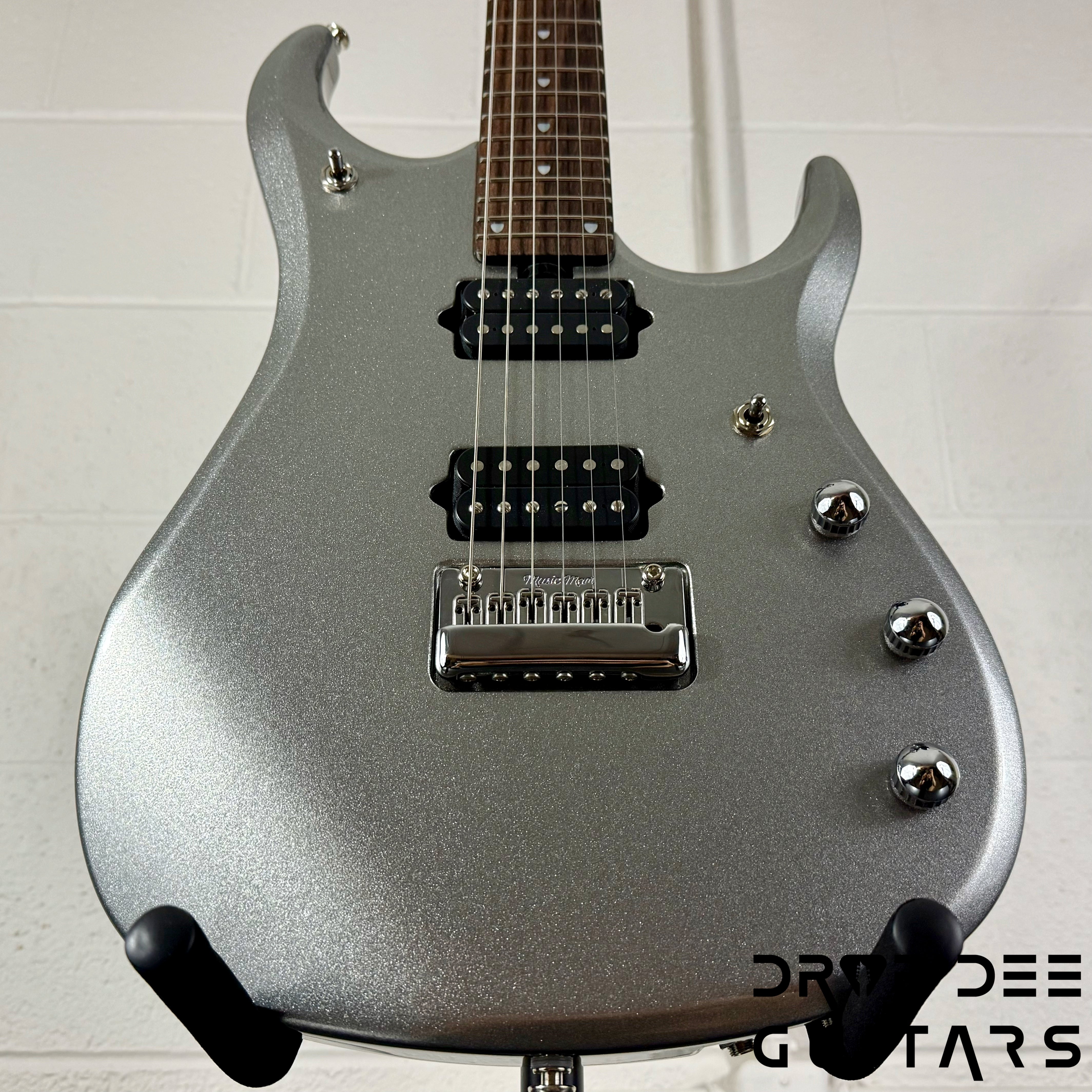 Ernie Ball Music Man JP13 6 Electric Guitar w/ Case - Platinum Silver