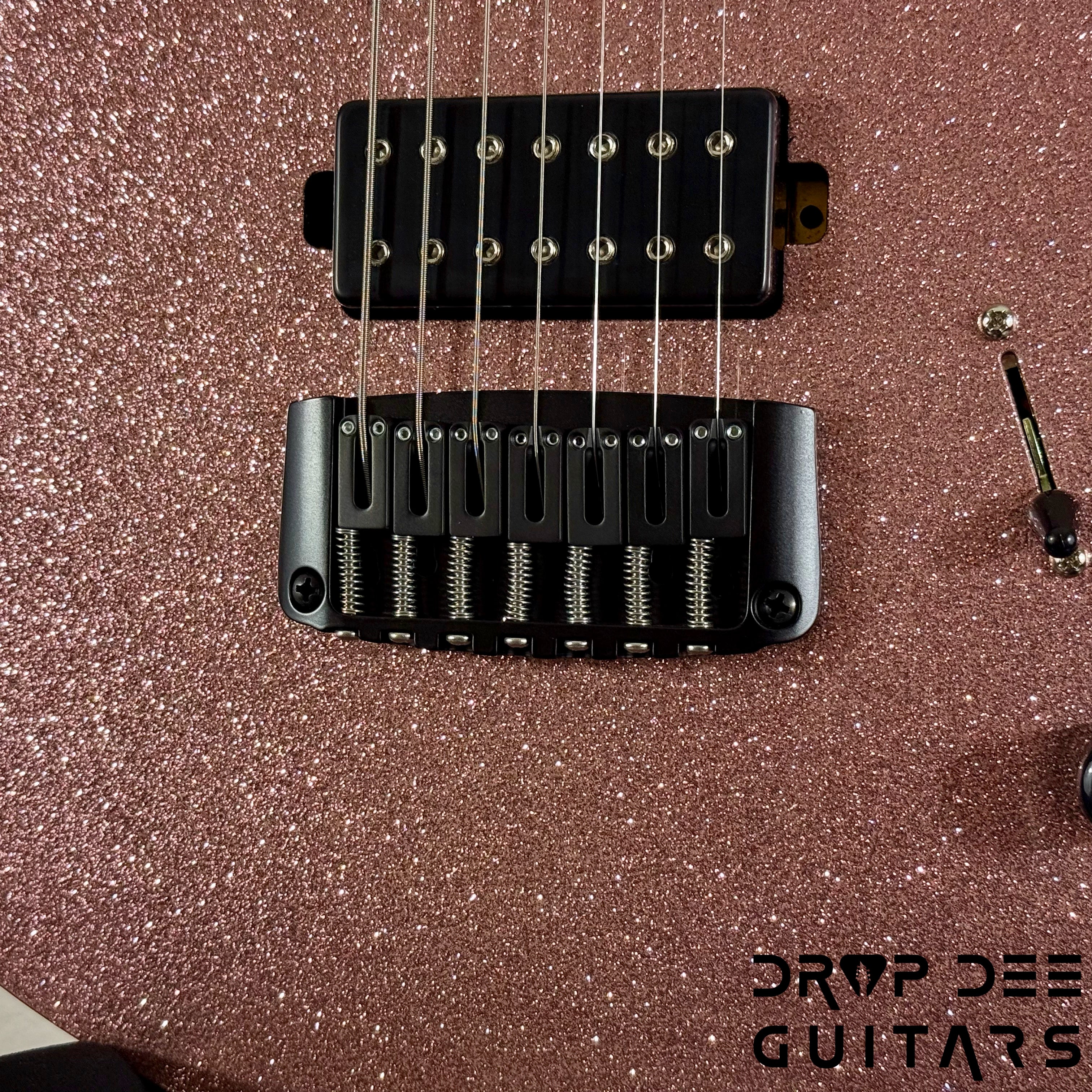 Balaguer USA Series Seraph Modern 7 Baritone 7-String Electric Guitar w/ Case (824) - Gloss Metallic Rose Gold