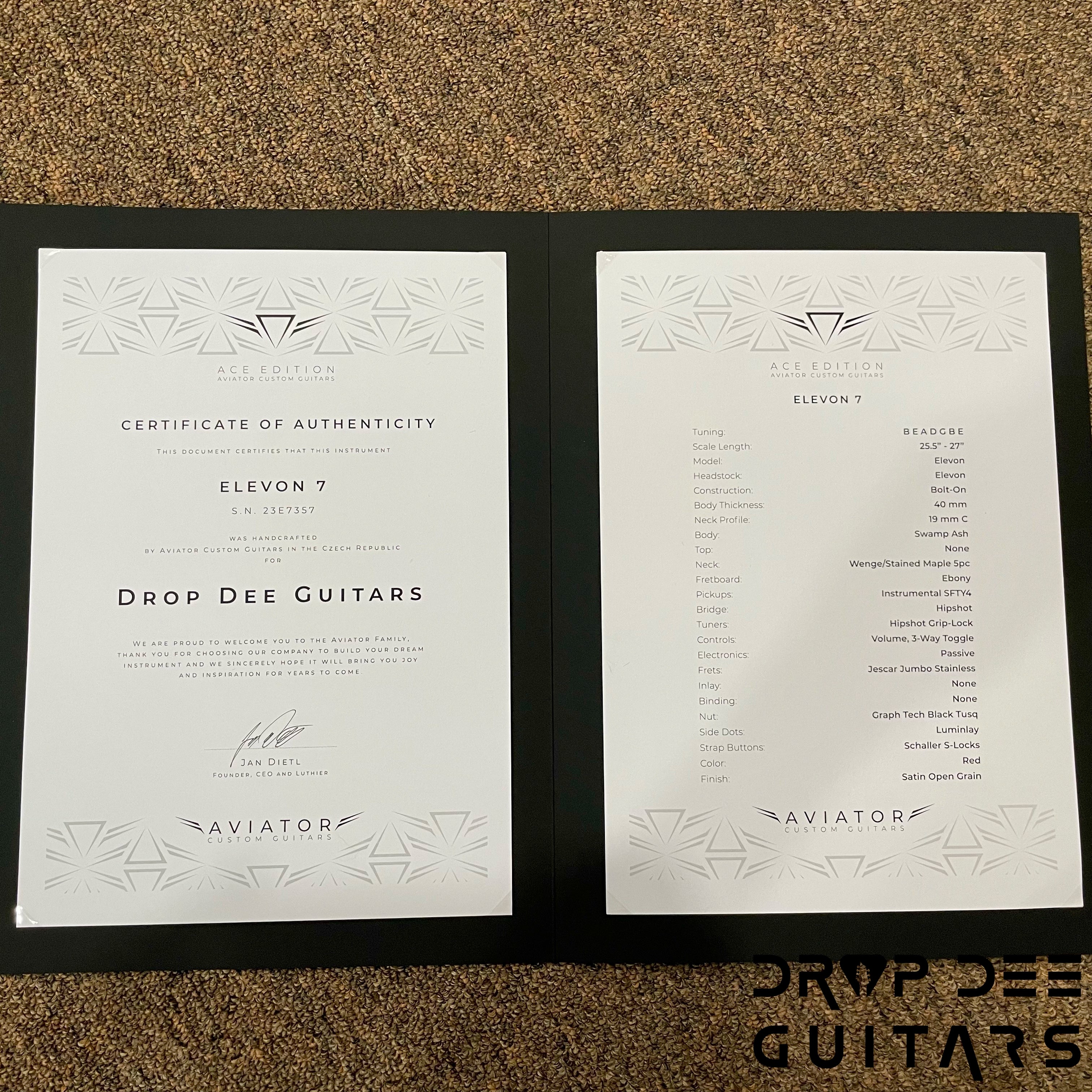 Aviator Ace Edition Elevon 7 7-String Electric Guitar w/ Case