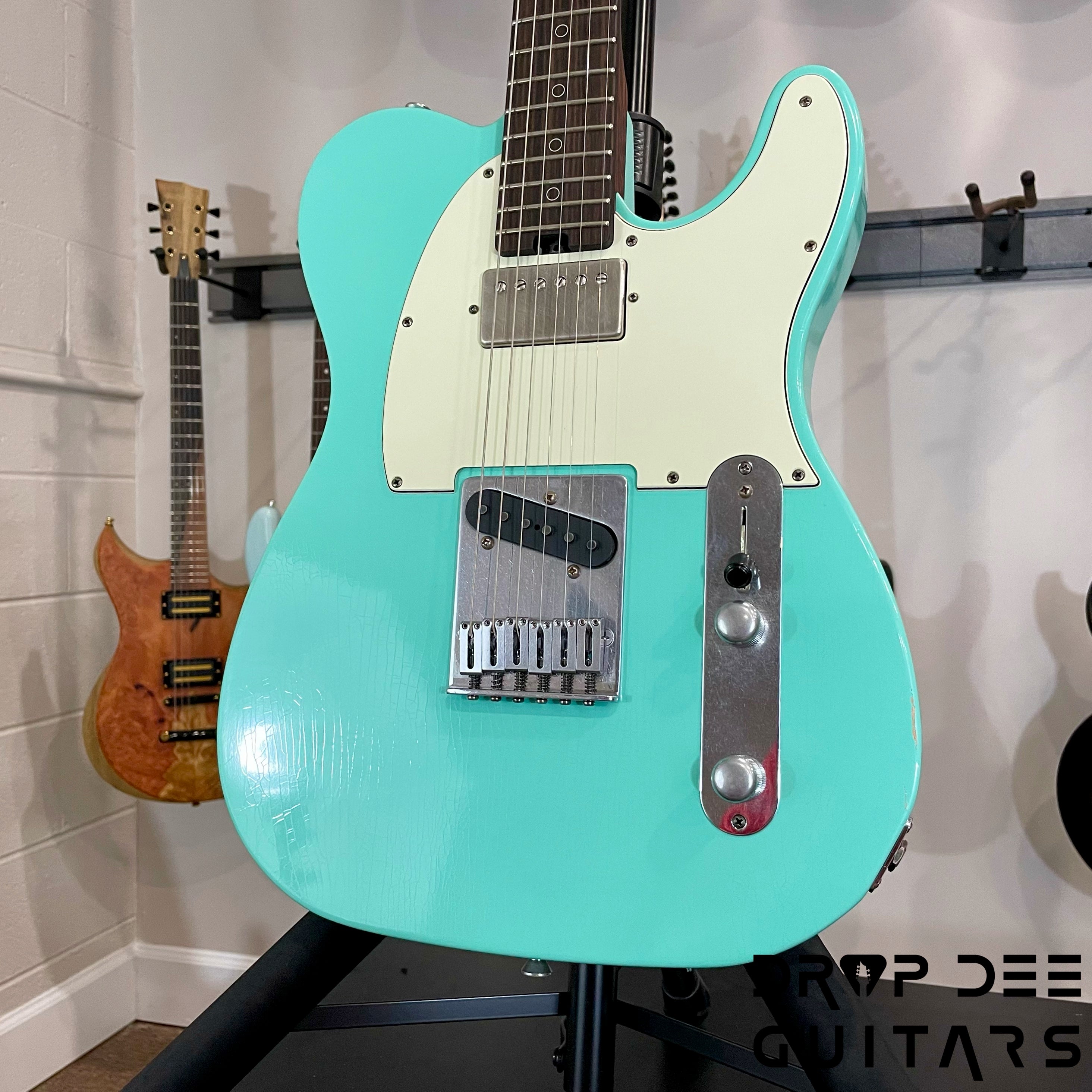 Schecter USA Custom Shop Nick Johnston Signature PT Electric Guitar w/ Case (1026) - Atomic Green Aged Nitro