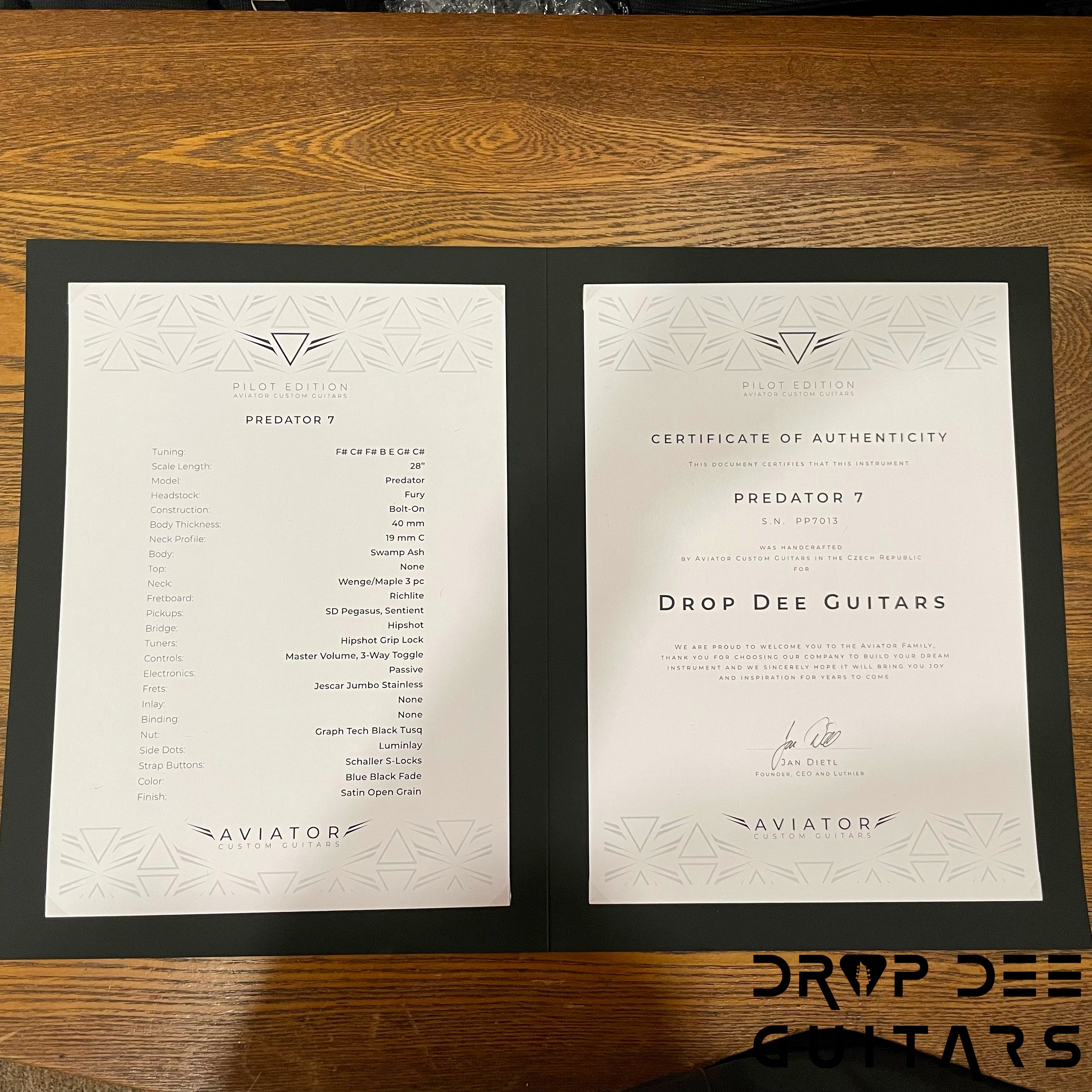 Aviator Predator 7 Pilot Edition 7-String Electric Guitar w/ Case