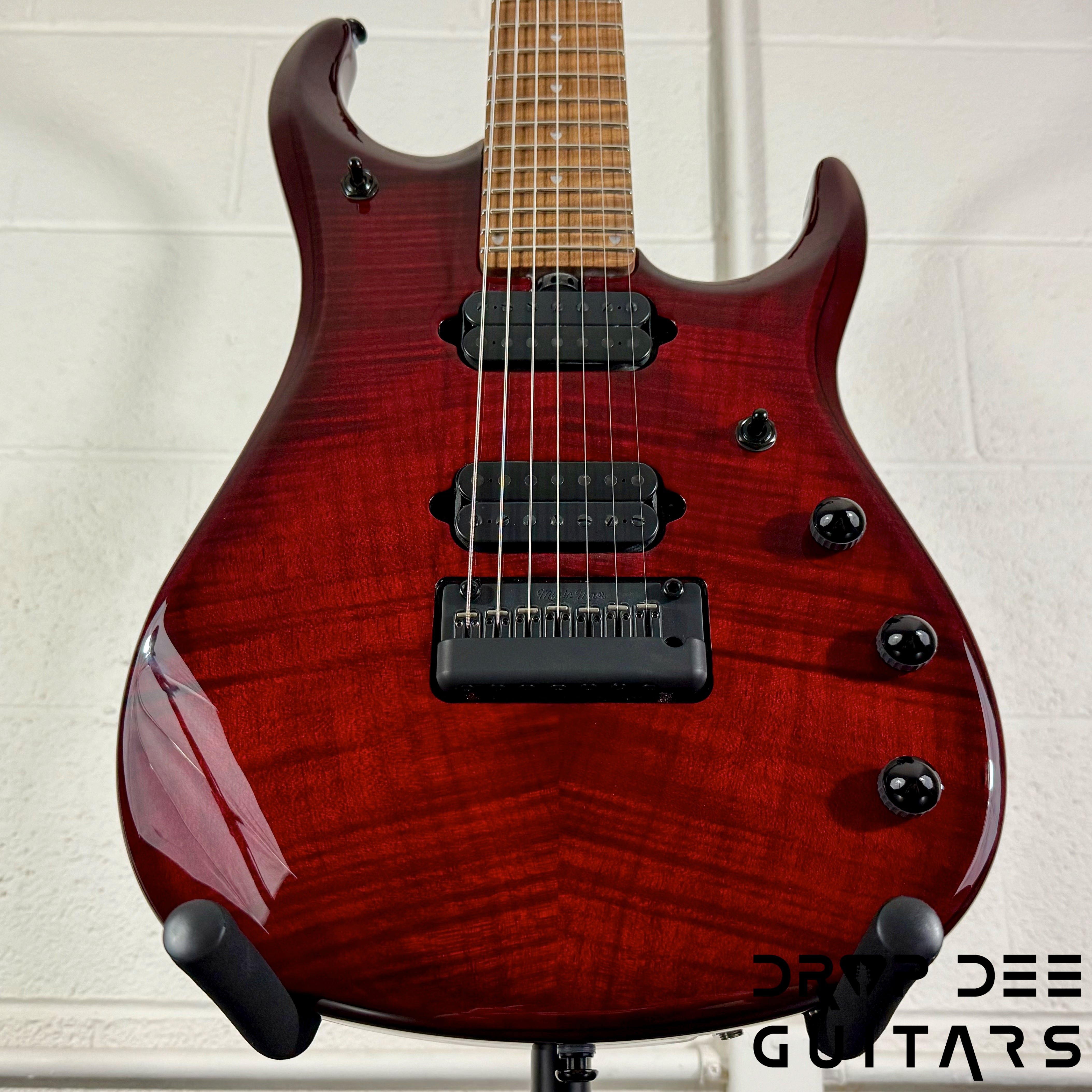 Ernie Ball Music Man JP15-7 7-String Electric Guitar w/ Case - Red Tide