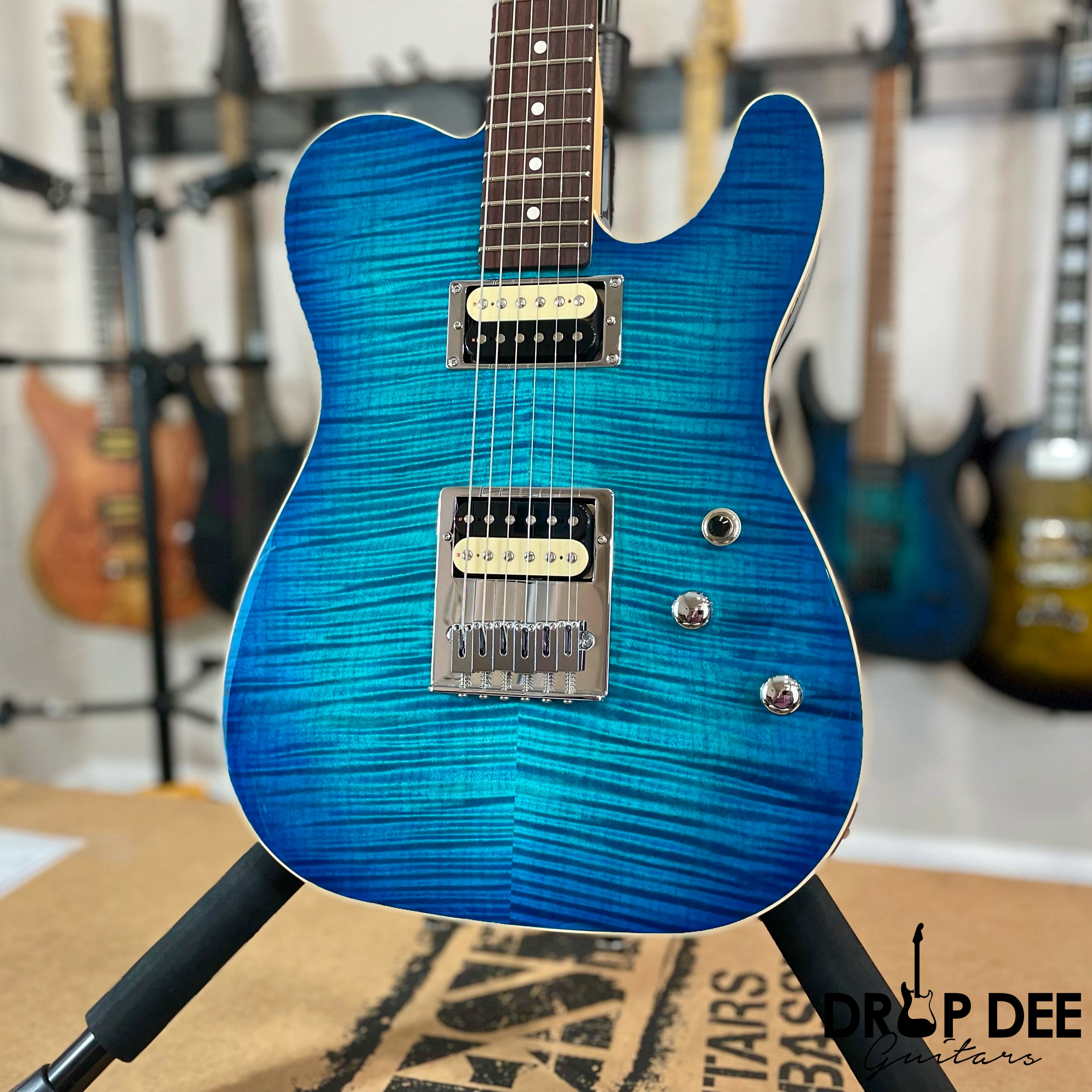 Schecter USA Custom Shop PT Custom Electric Guitar w/ Case - Trans Sky Blue