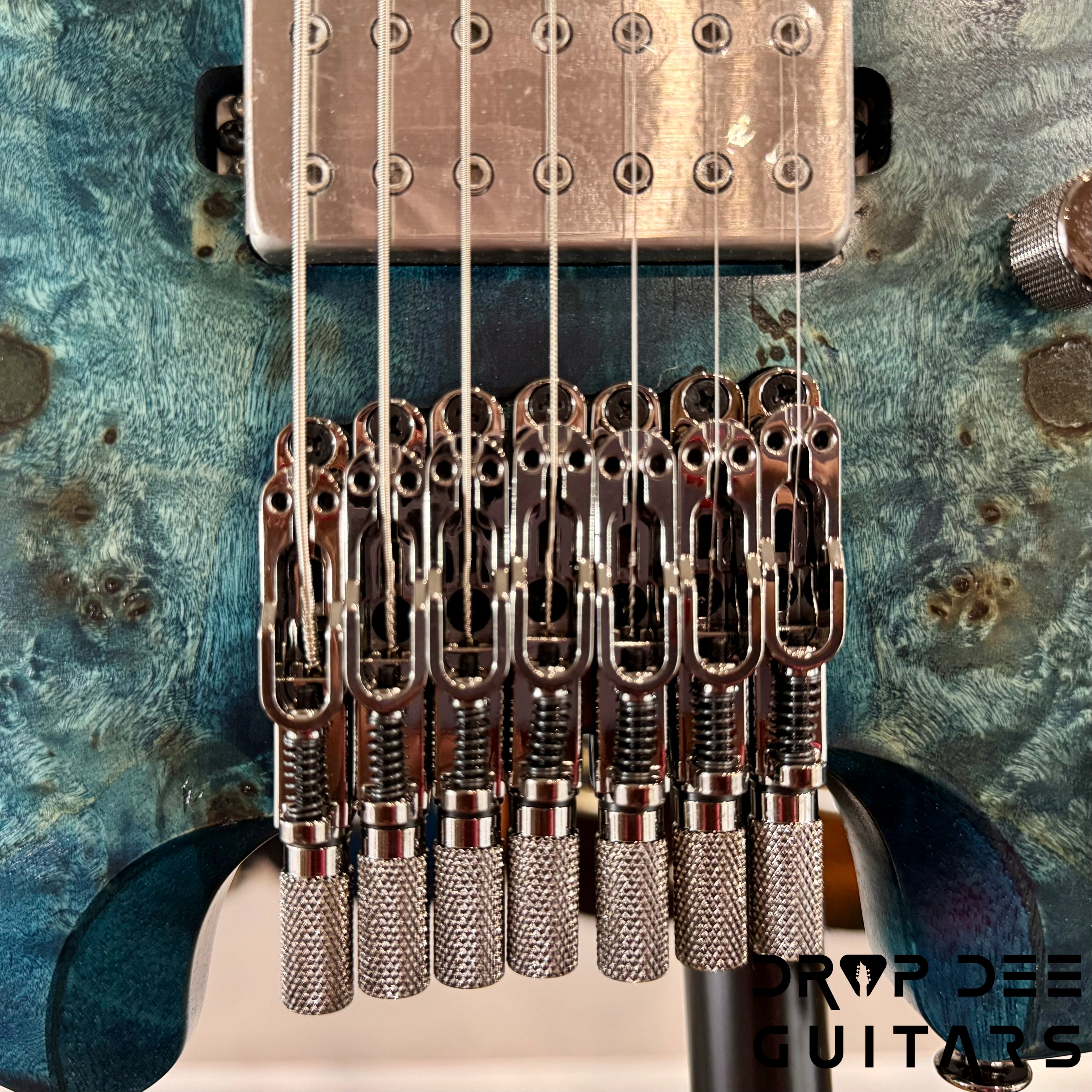 Ibanez Quest Q547PB Headless 7-String Electric Guitar w/ Bag - Cosmic Blue Low Gloss