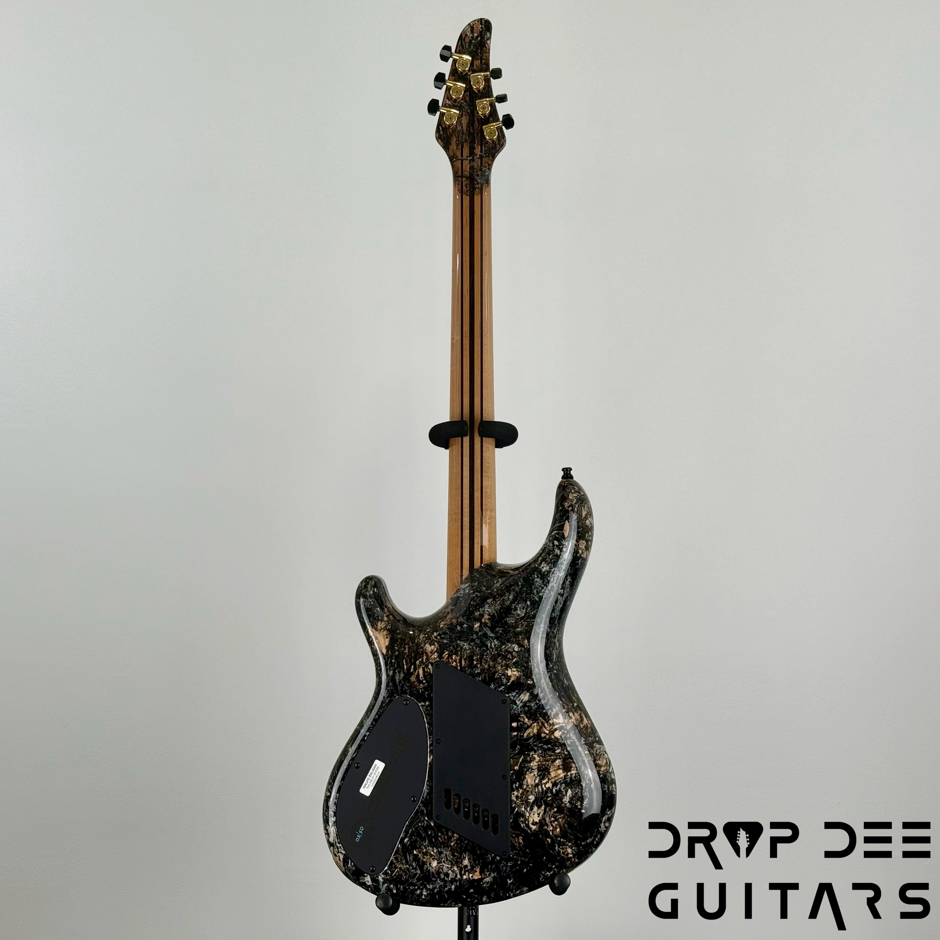 Mayones Regius 4Ever VF 6 Multiscale Evertune Electric Guitar w/ Case - Black Gold Mercury Swirl