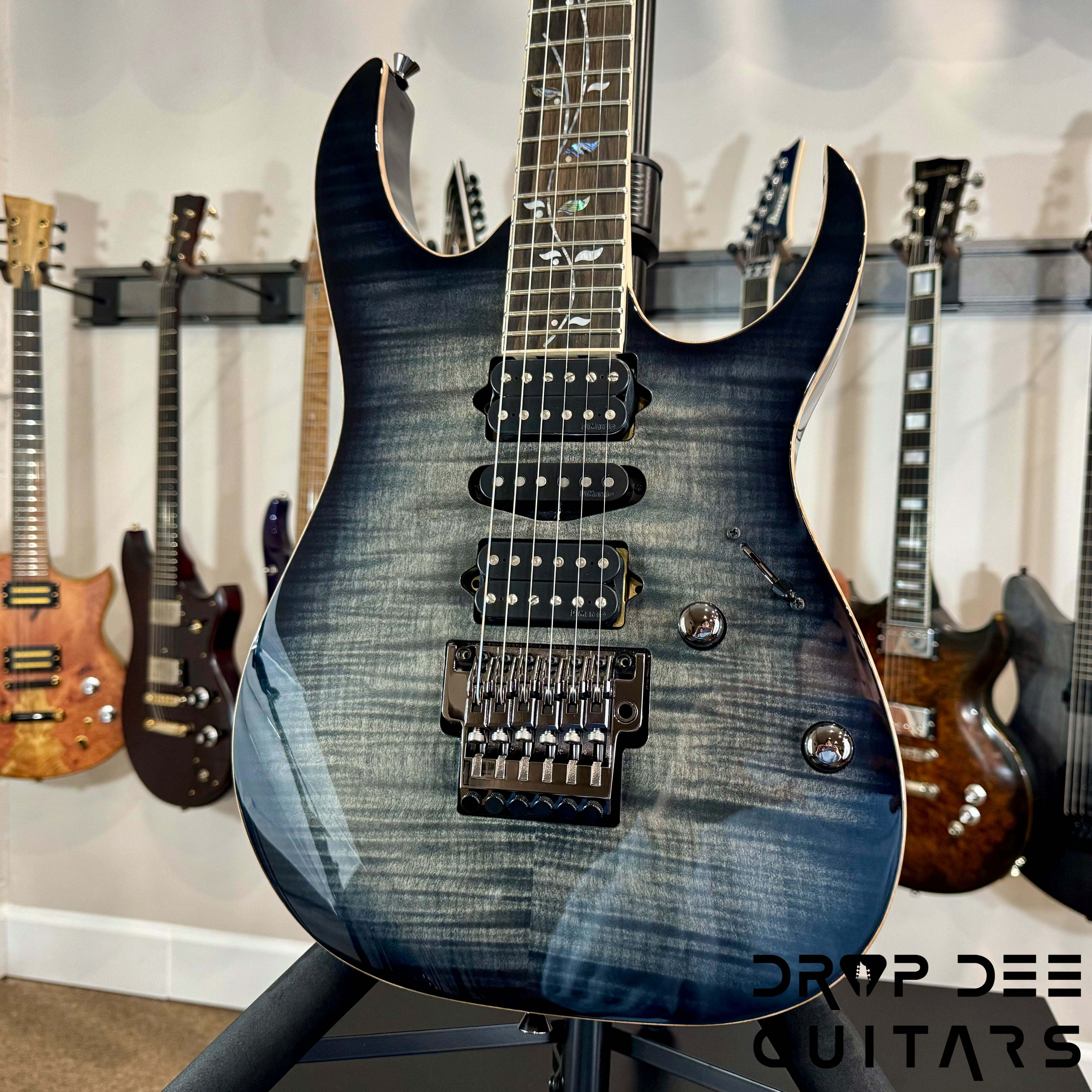 Ibanez J Custom RG8570 Electric Guitar w/ Case - Black Rutile