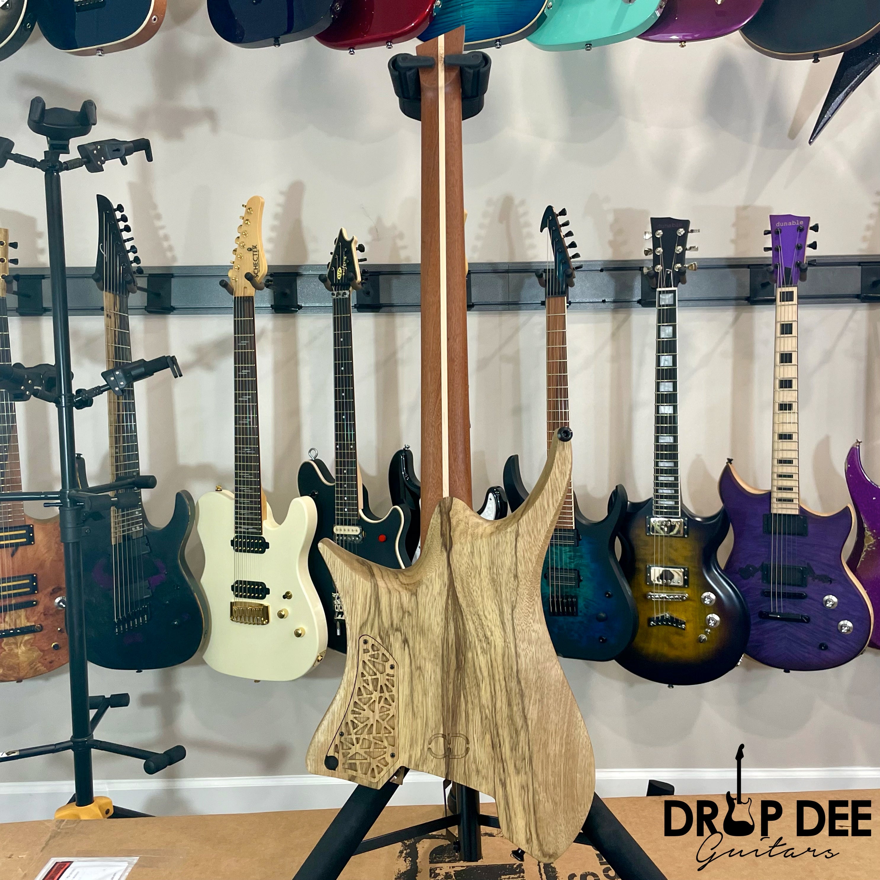 OD Guitars Minerva Headless Multi-Scale Electric Guitar w/ Case - Mid Burst