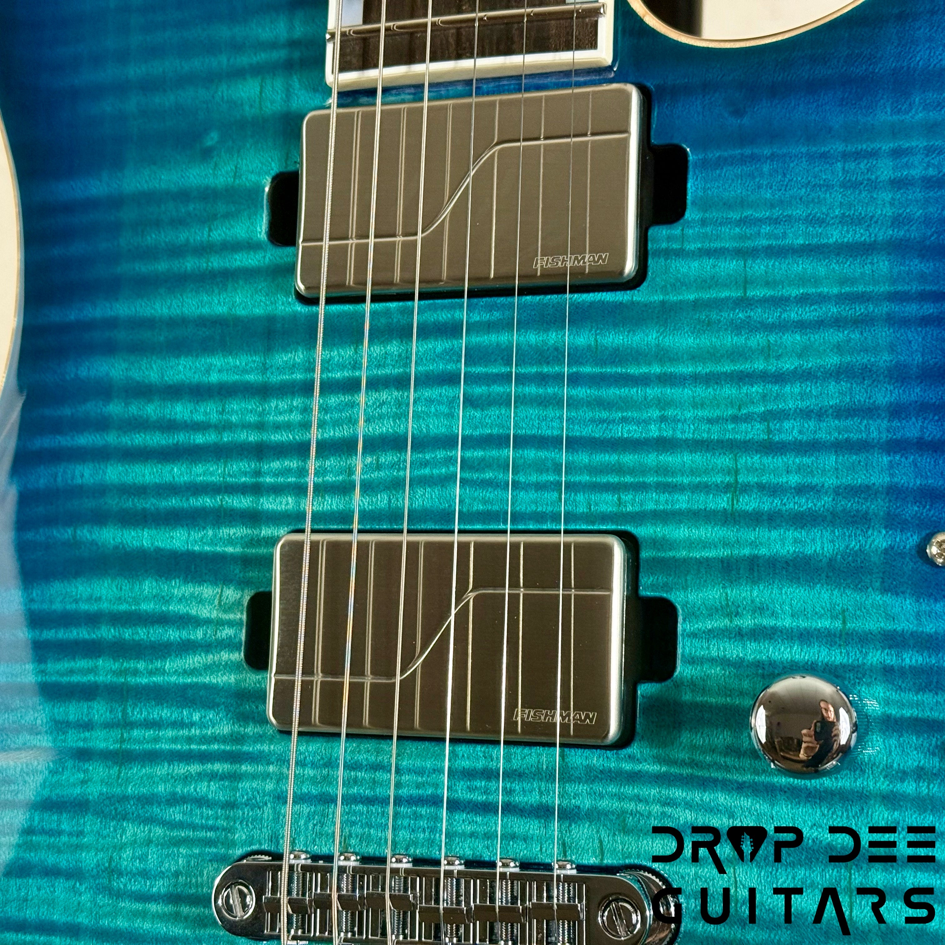 ESP USA M-II NTB NT Electric Guitar w/ Case - Aqua Marine Sunburst