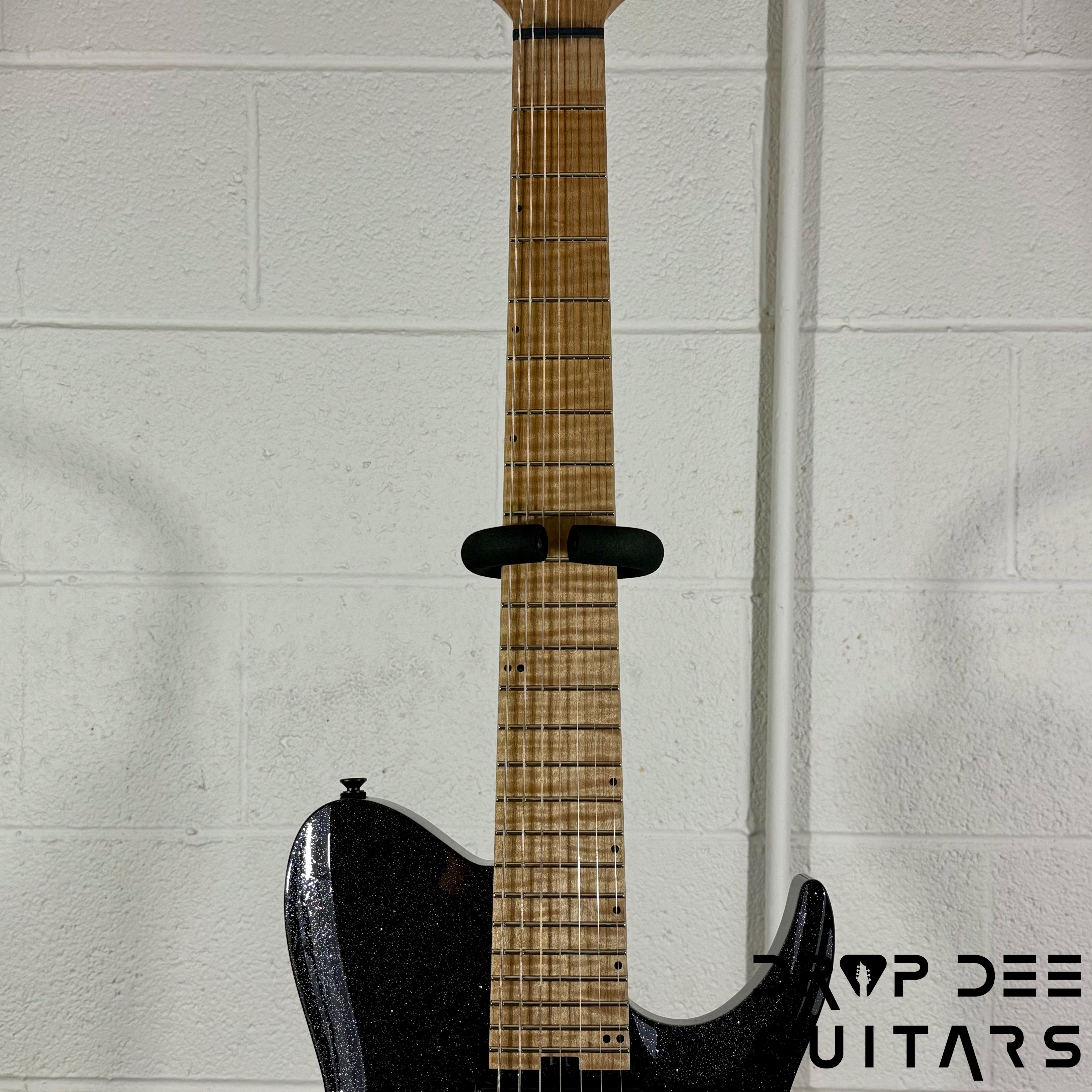 Balaguer USA Series Seraph Modern 7 Baritone 7-String Electric Guitar w/ Case (924) - Gloss Metallic Black