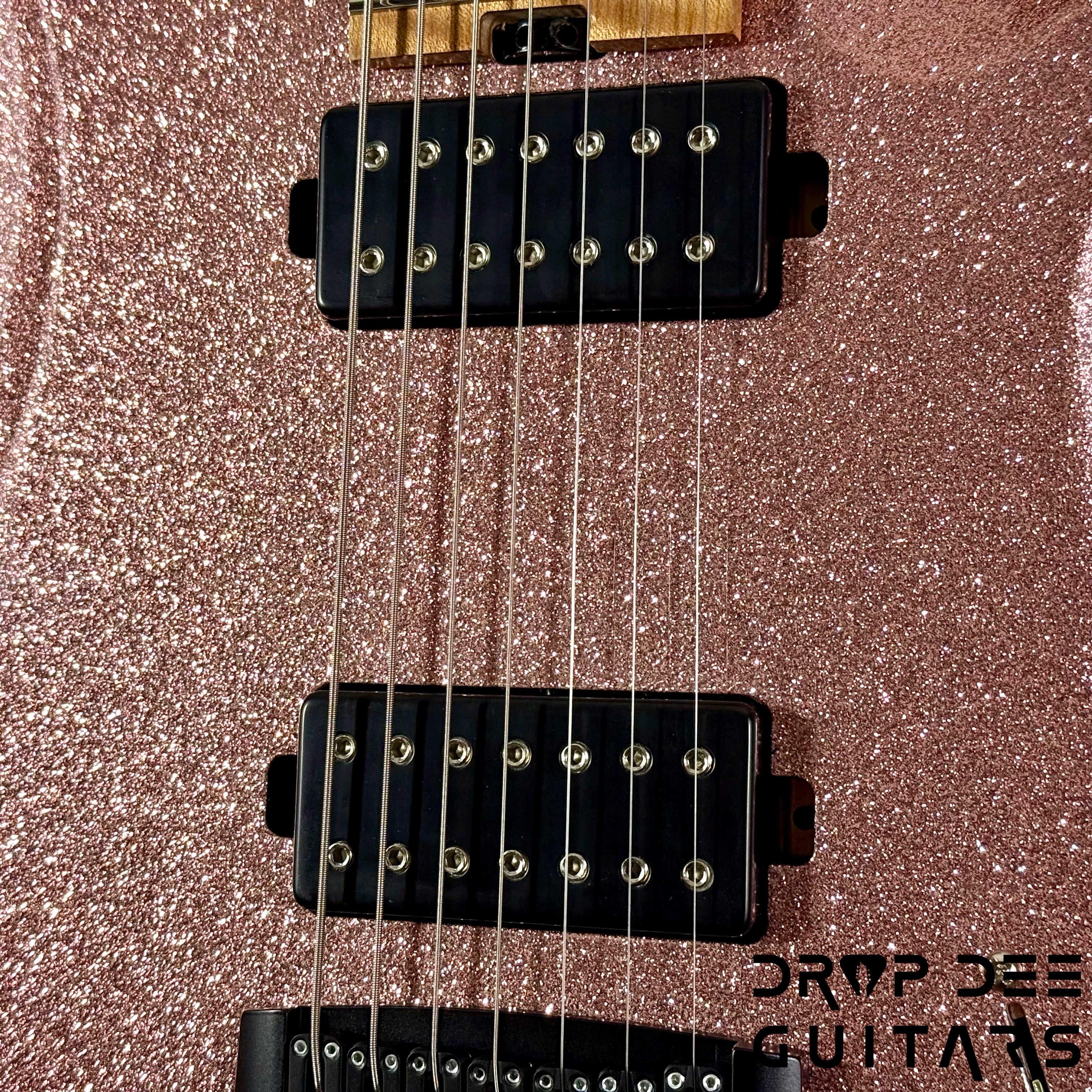 Balaguer USA Series Seraph Modern 7 Baritone 7-String Electric Guitar w/ Case (824) - Gloss Metallic Rose Gold
