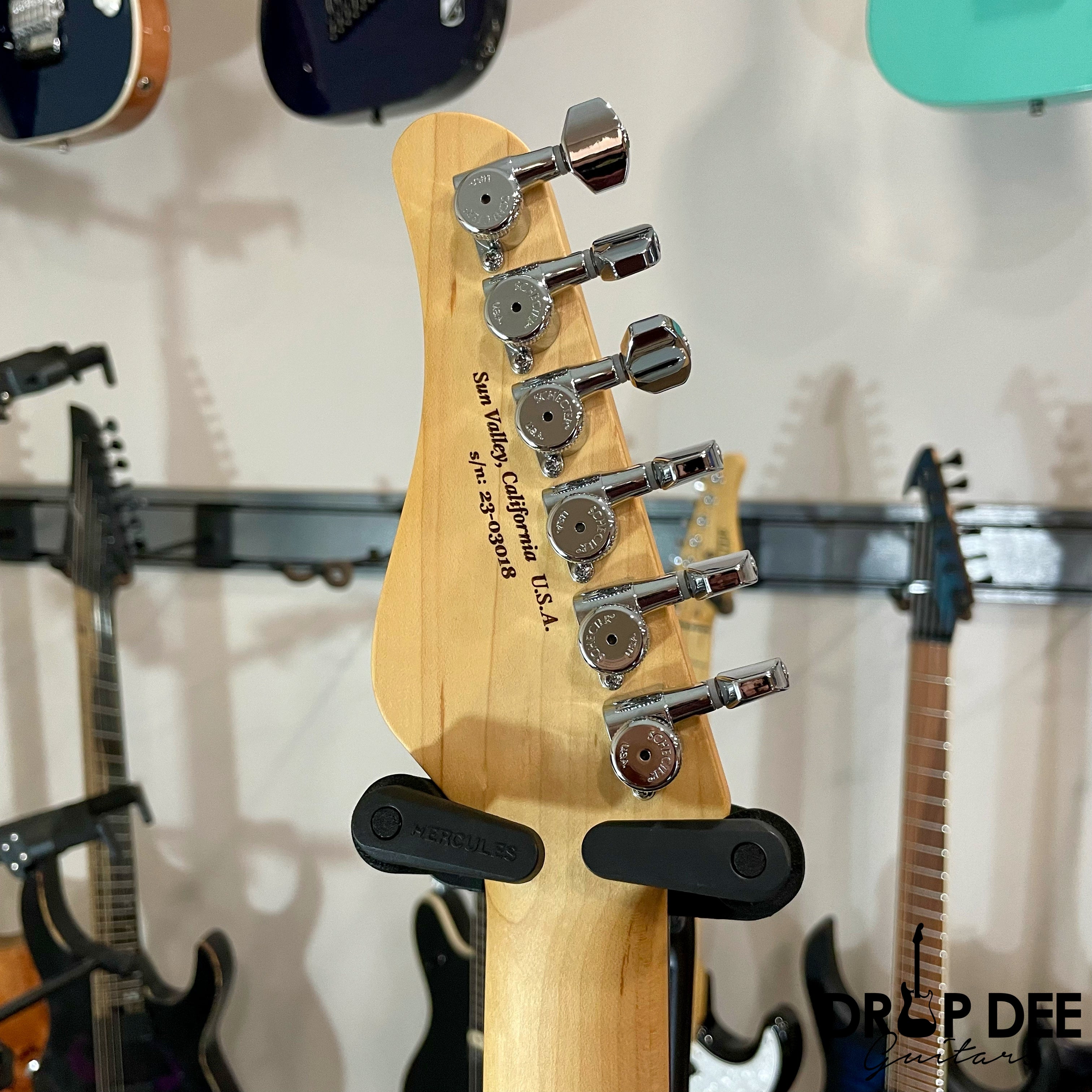 Schecter USA Custom Shop PT Custom Electric Guitar w/ Case - Trans Sky Blue