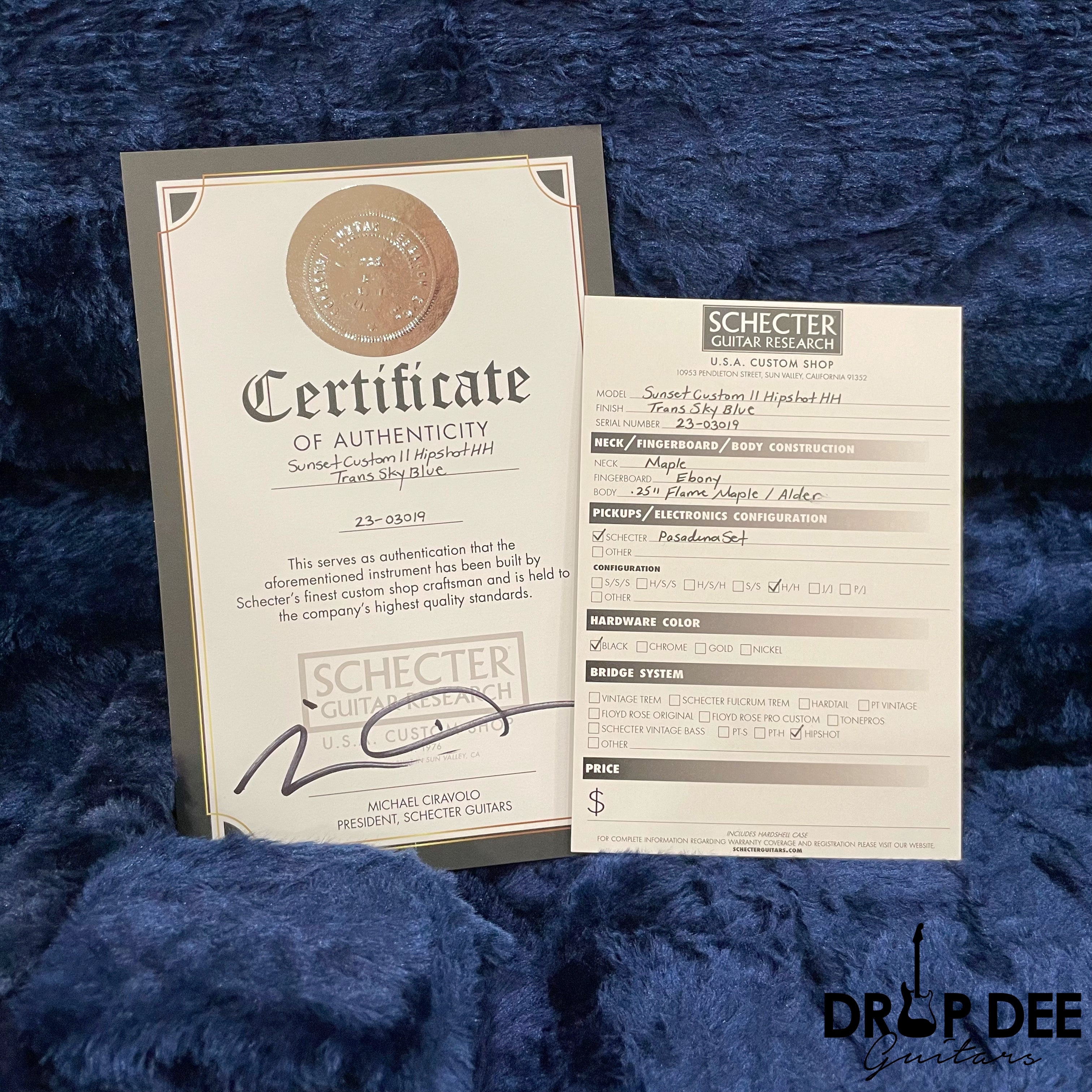 Schecter USA Custom Shop Sunset Custom-II Electric Guitar w/ Case