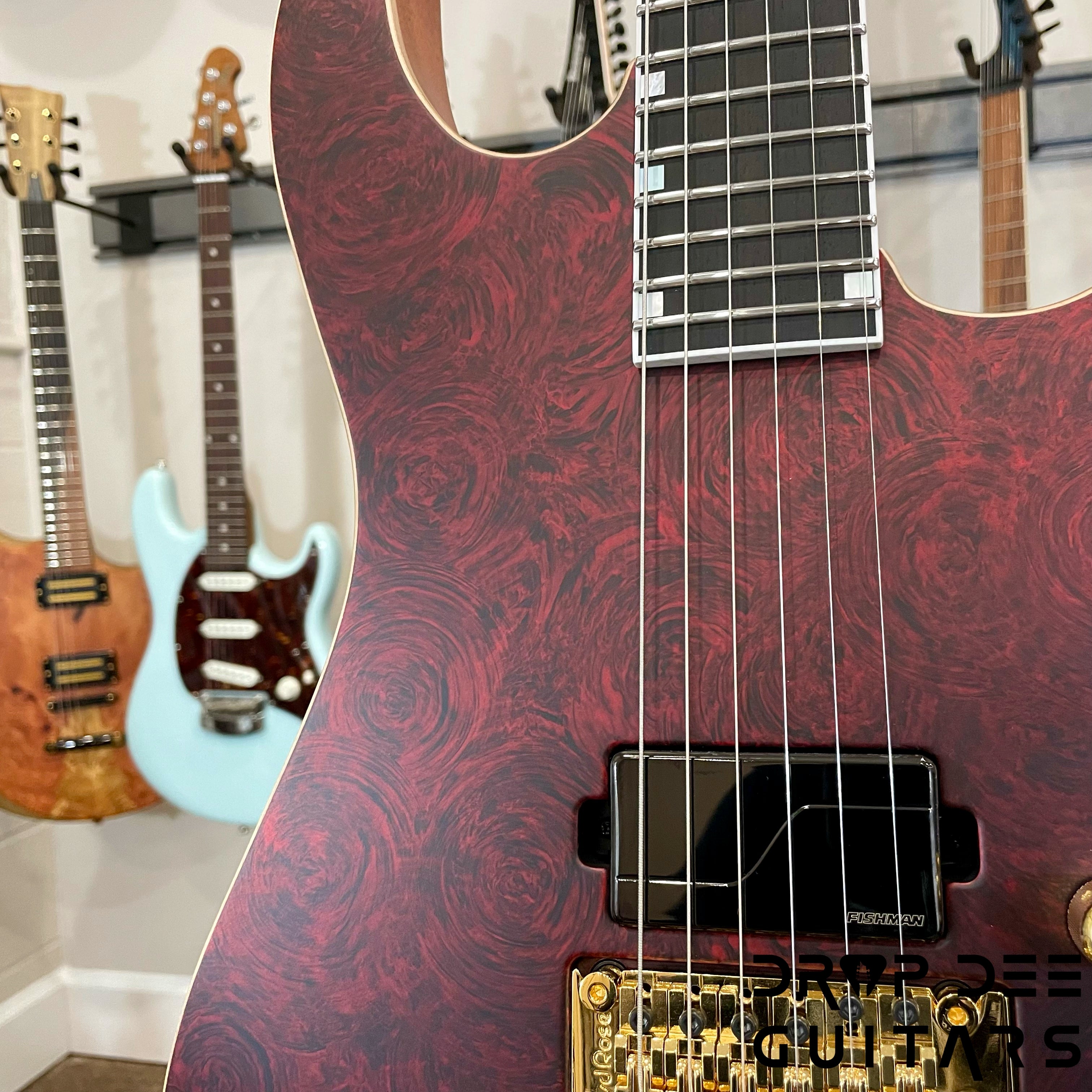 ESP USA M-I DX FR Electric Guitar w/ Case (4038) - Red Rose Marble