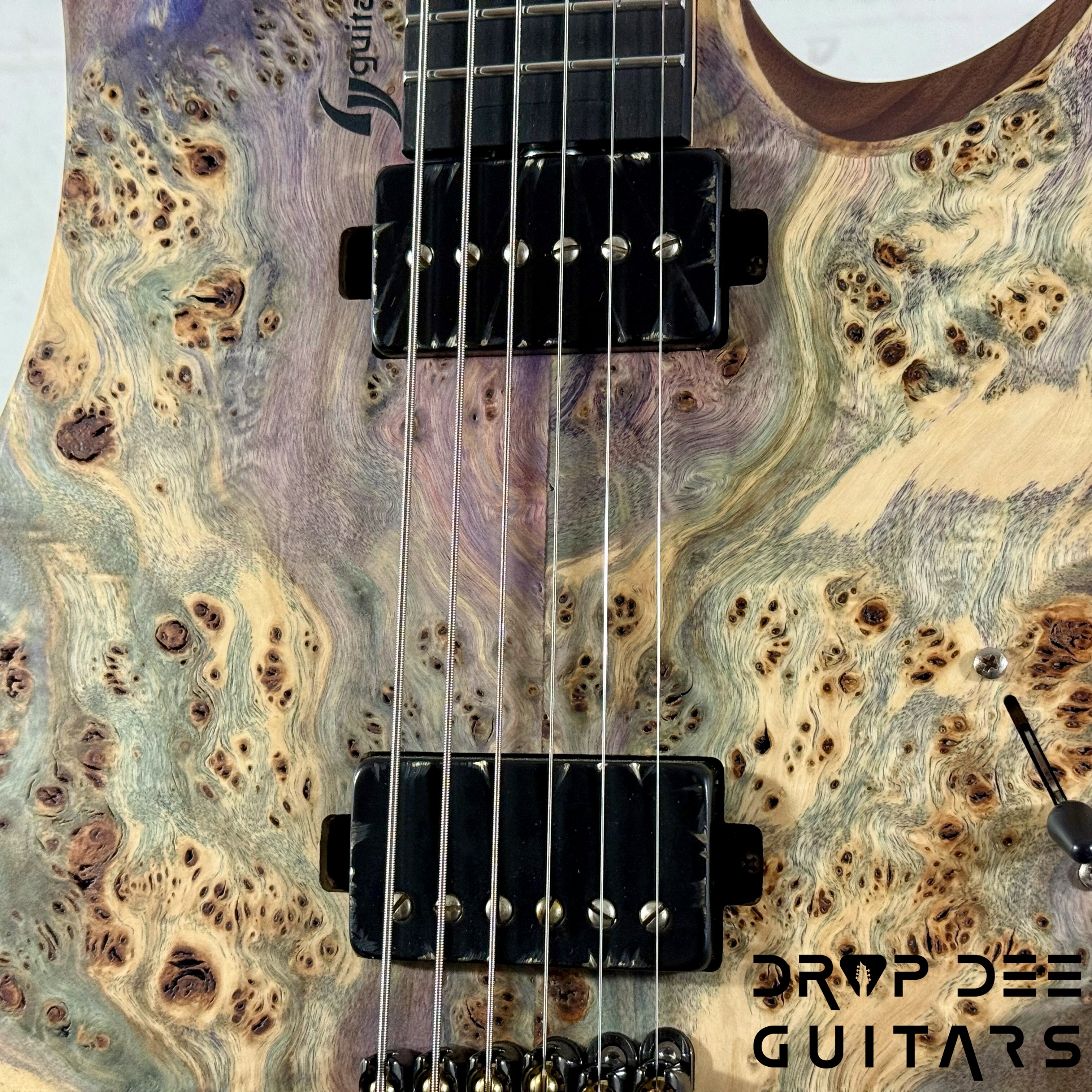 GV Guitars Syrius Headless Baritone Electric Guitar w/ Case - Natural