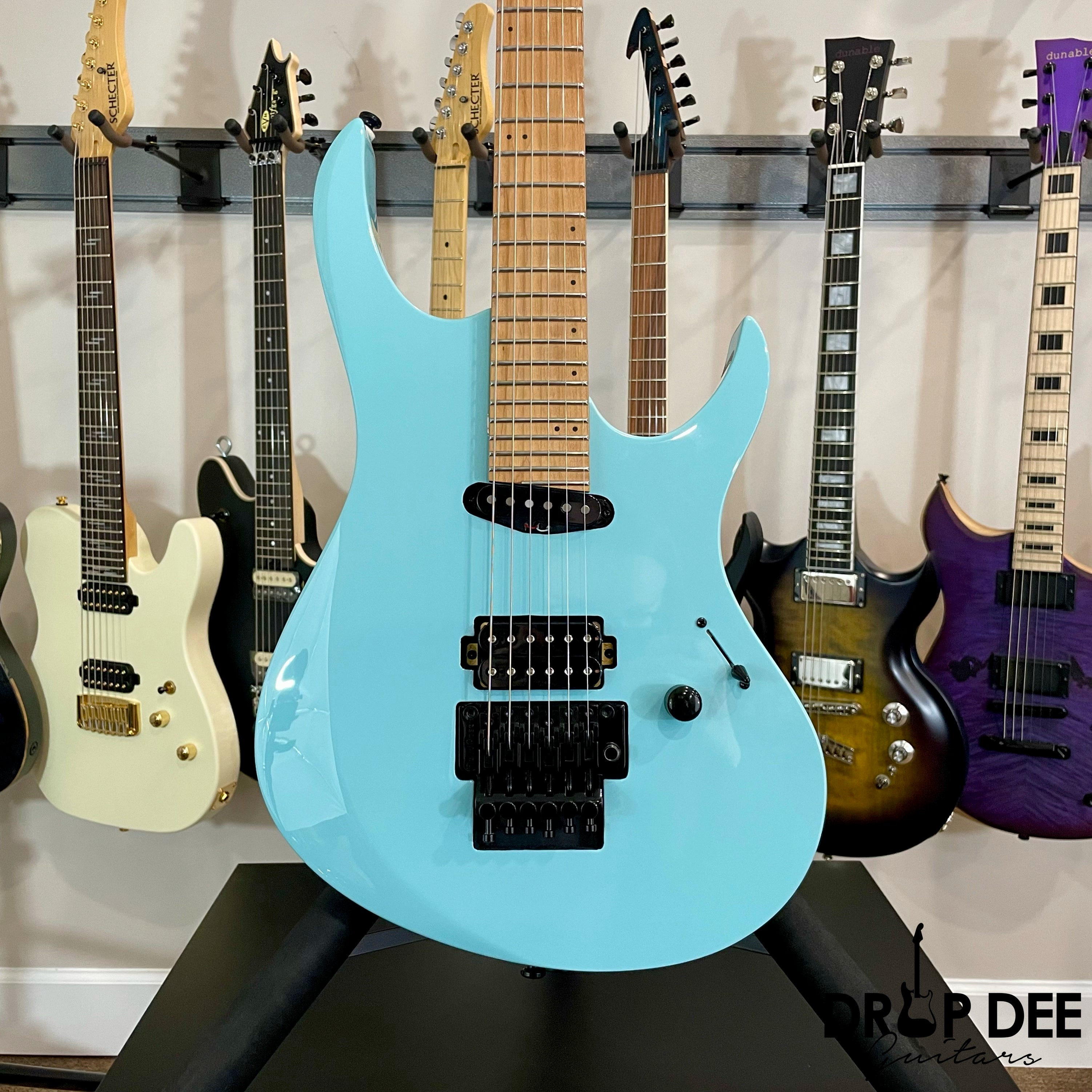 Balaguer Select Series Diablo Retro 27 FR Electric Guitar w/ Bag - Gloss Solid Cerulean Blue