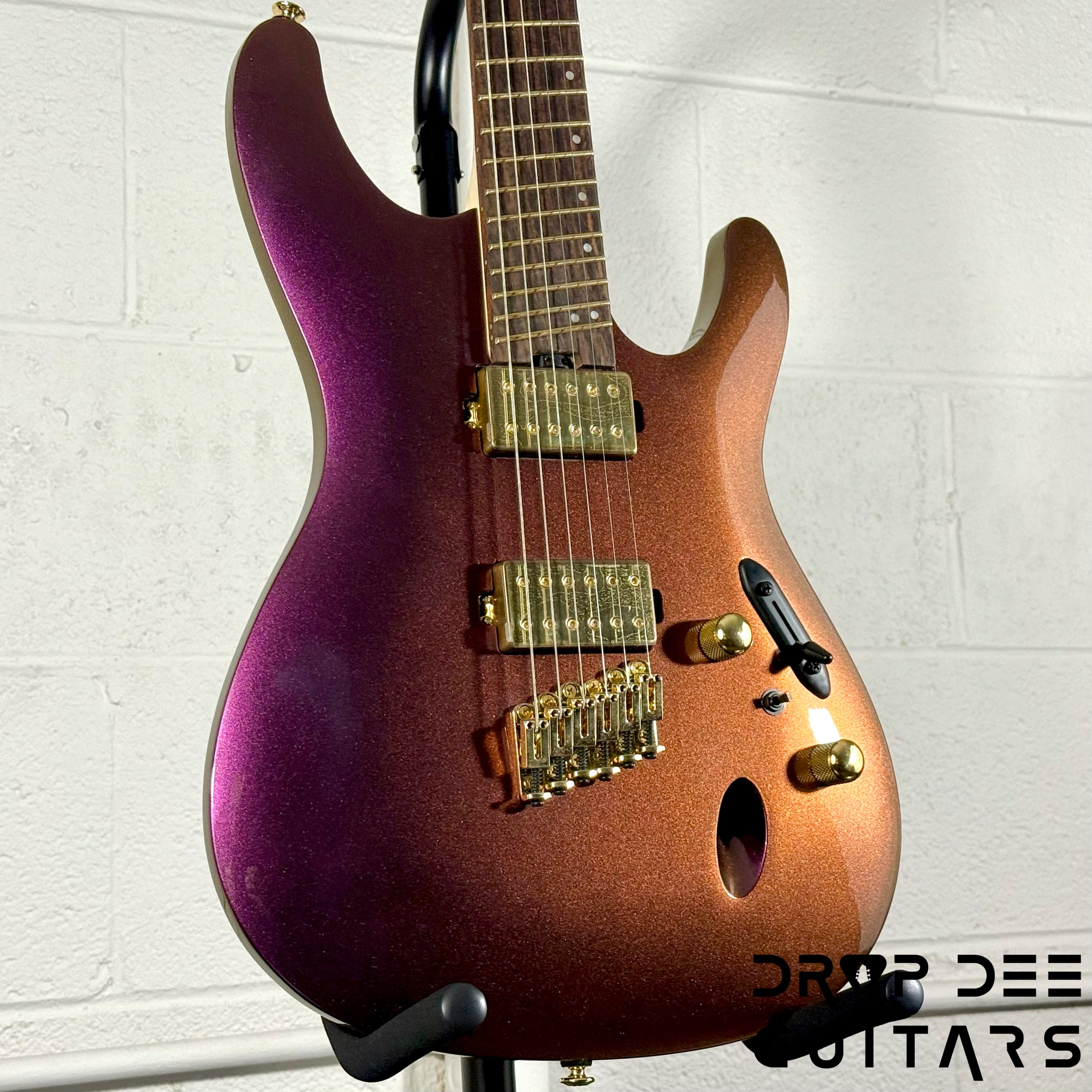 Ibanez Axe Lab Design SML721 Multi-Scale Electric Guitar - Rose Gold Chameleon