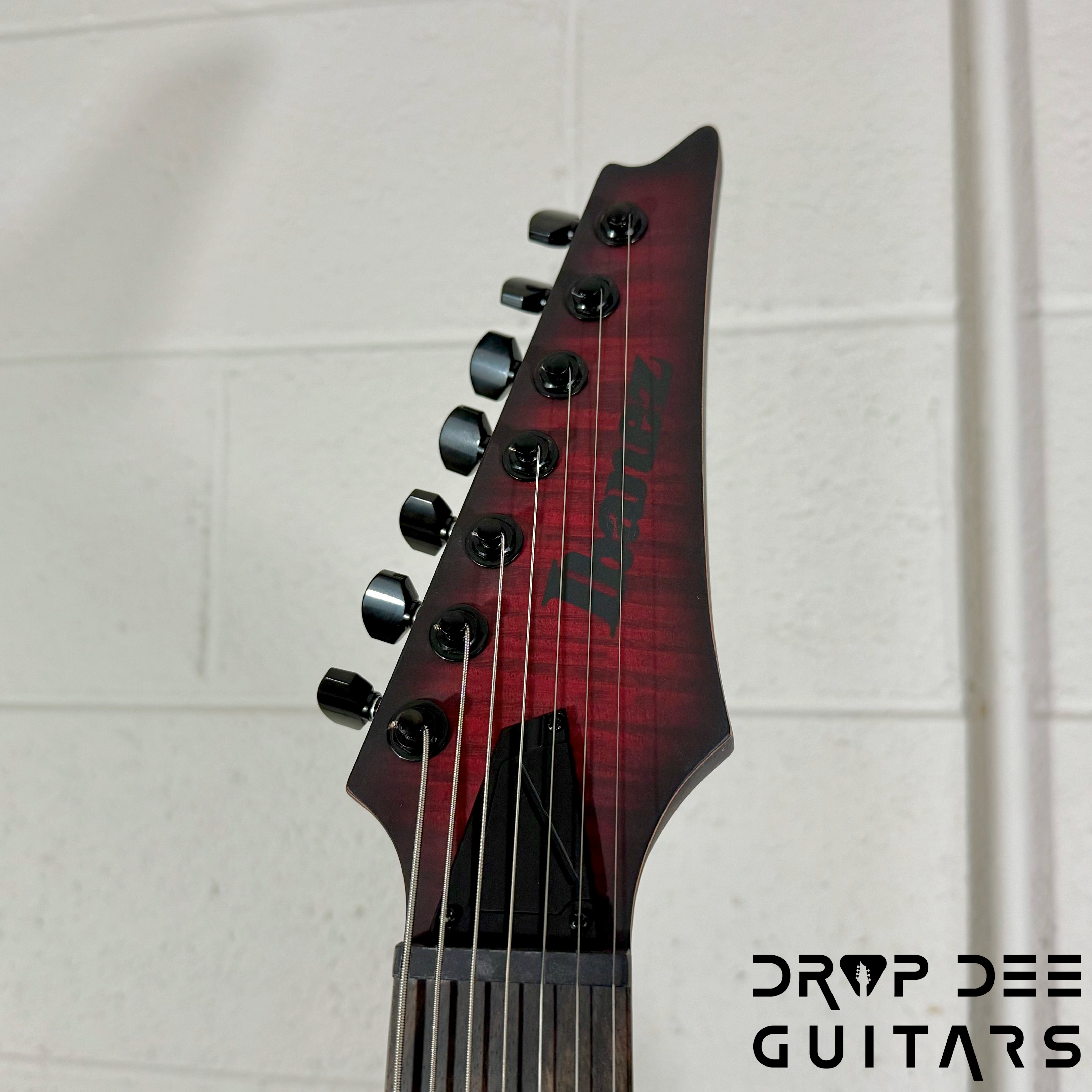 Ibanez Standard RGD721FA Baritone 7-String Electric Guitar - Stained Wine Red Burst Flat