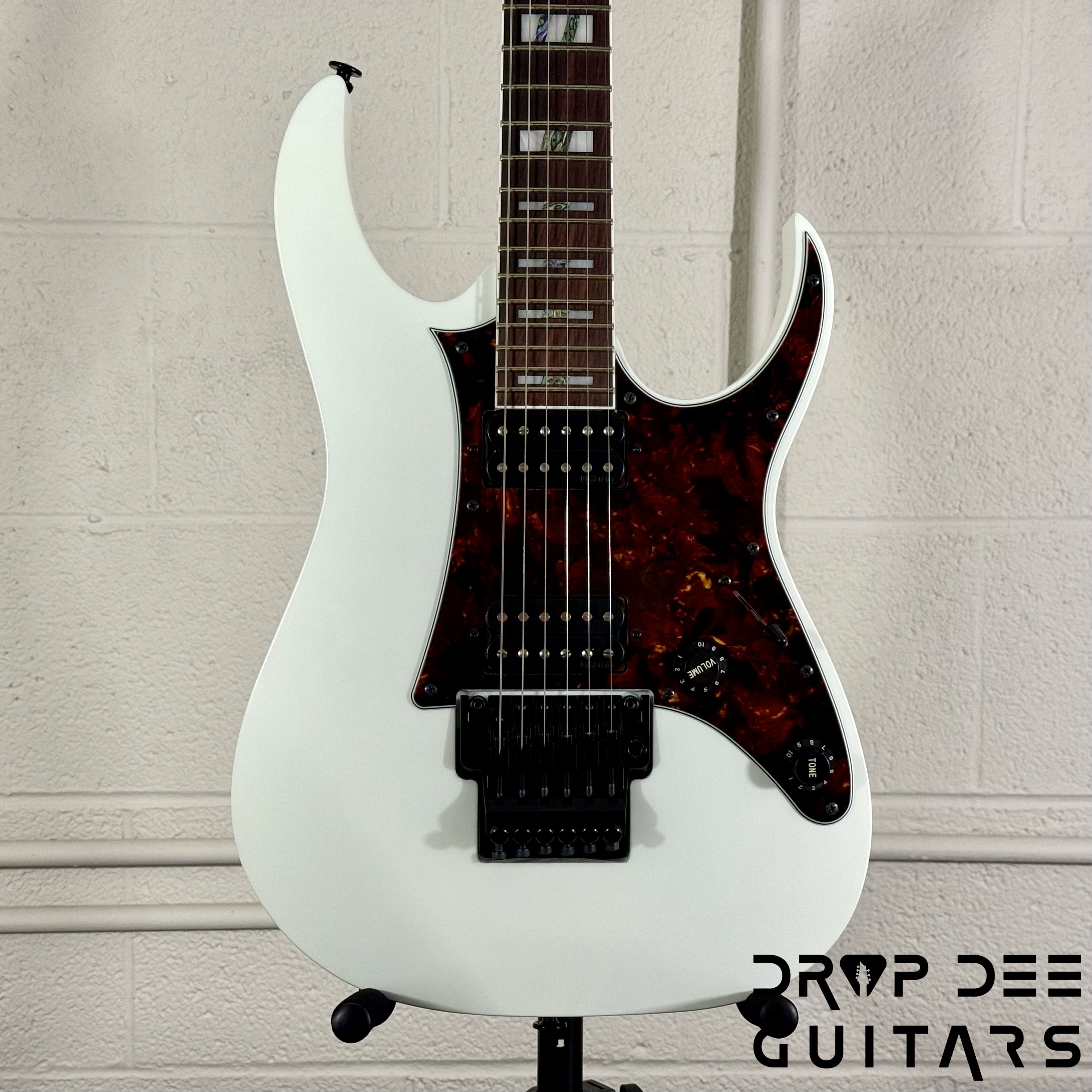 Ibanez Prestige RG653DX Electric Guitar w/ Case - White Flat