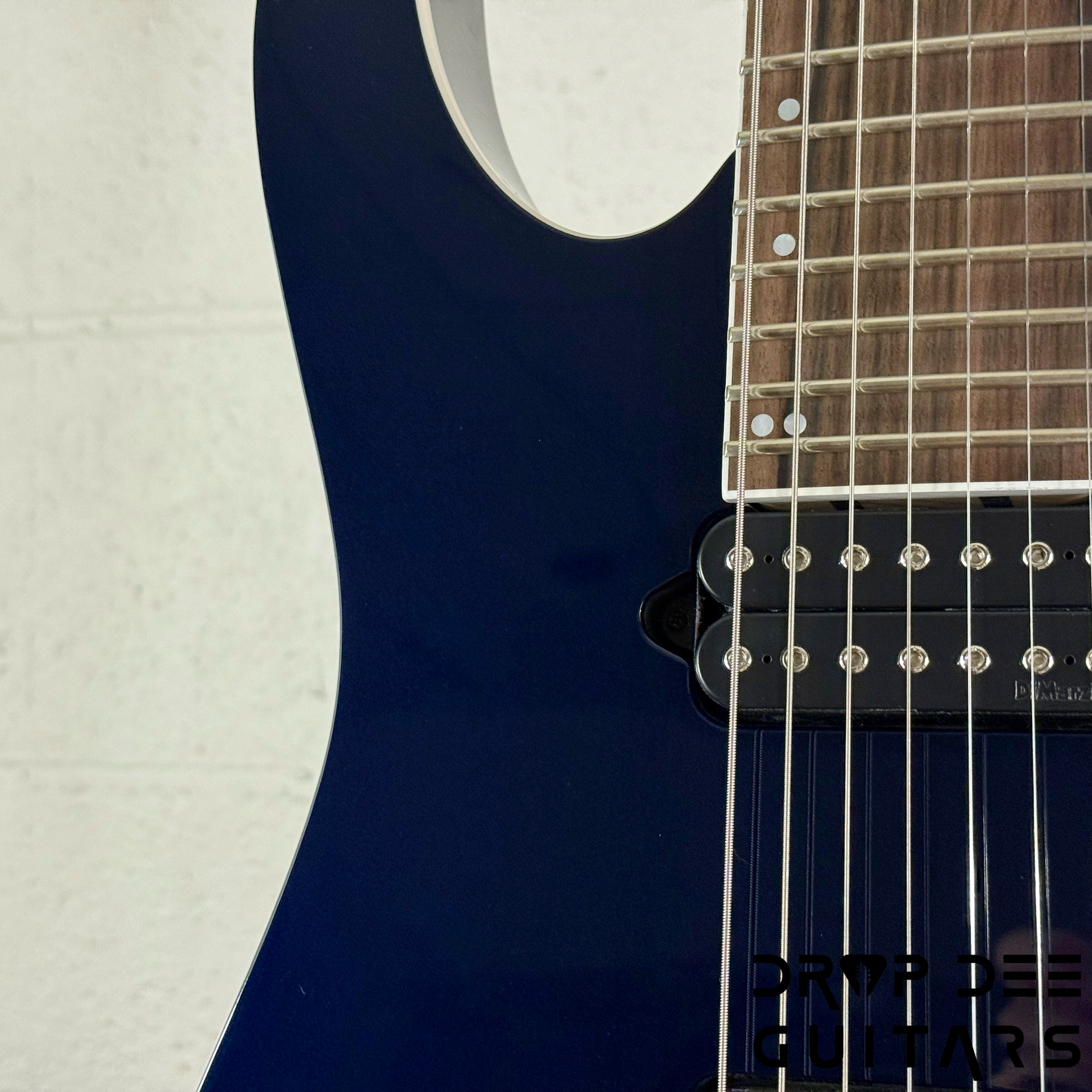 Ibanez Prestige RG2027XL Baritone 7-String Electric Guitar w/ Case - Dark Tide Blue