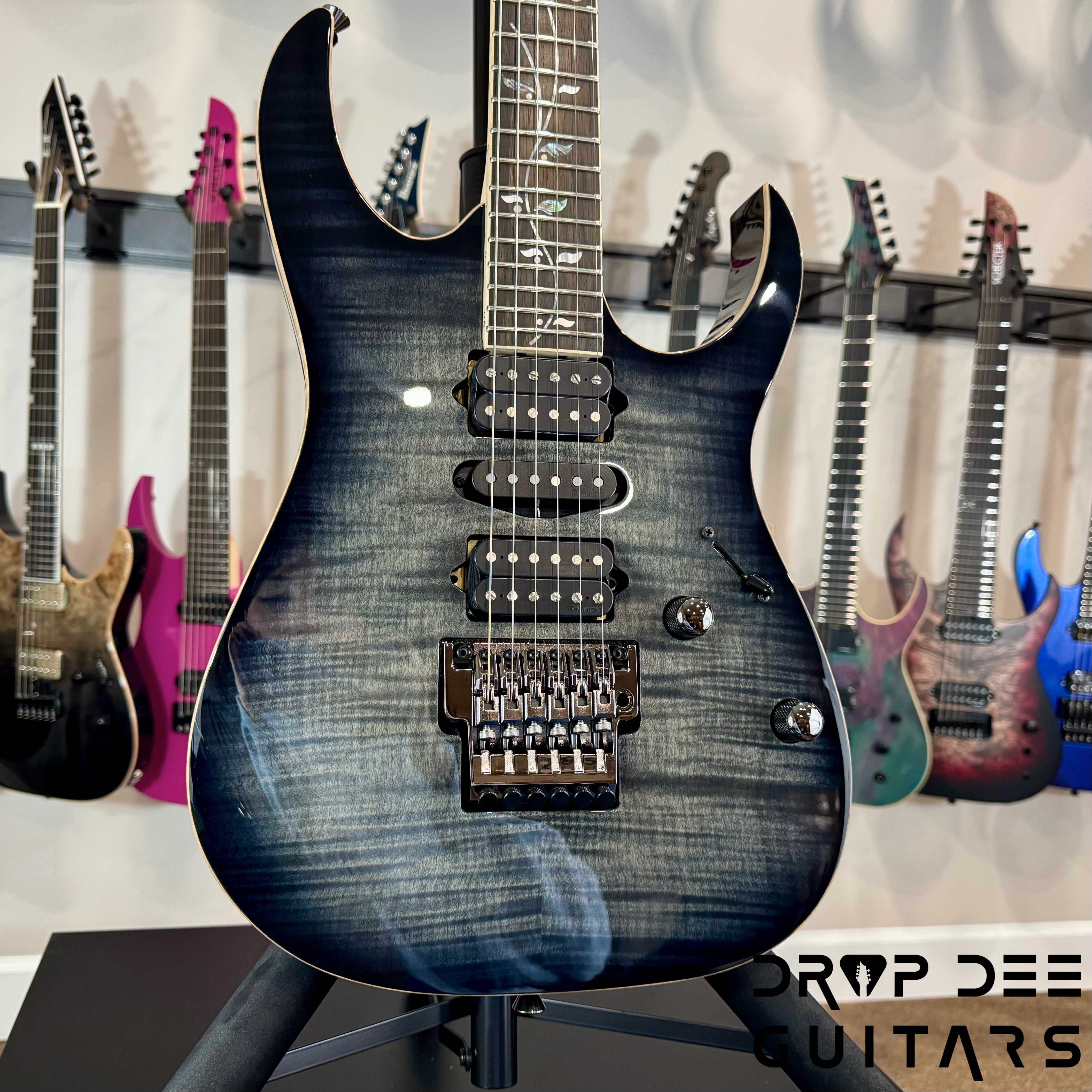 Ibanez J Custom RG8570 Electric Guitar w/ Case - Black Rutile