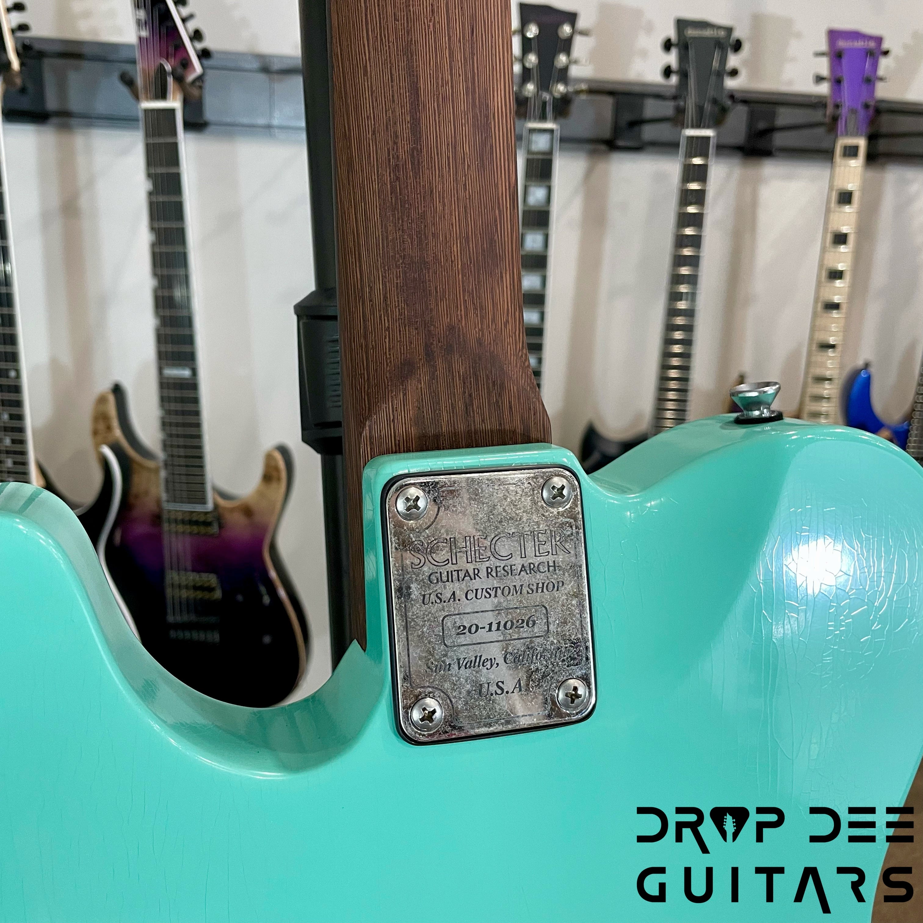 Schecter USA Custom Shop Nick Johnston Signature PT Electric Guitar w/ Case (1026) - Atomic Green Aged Nitro