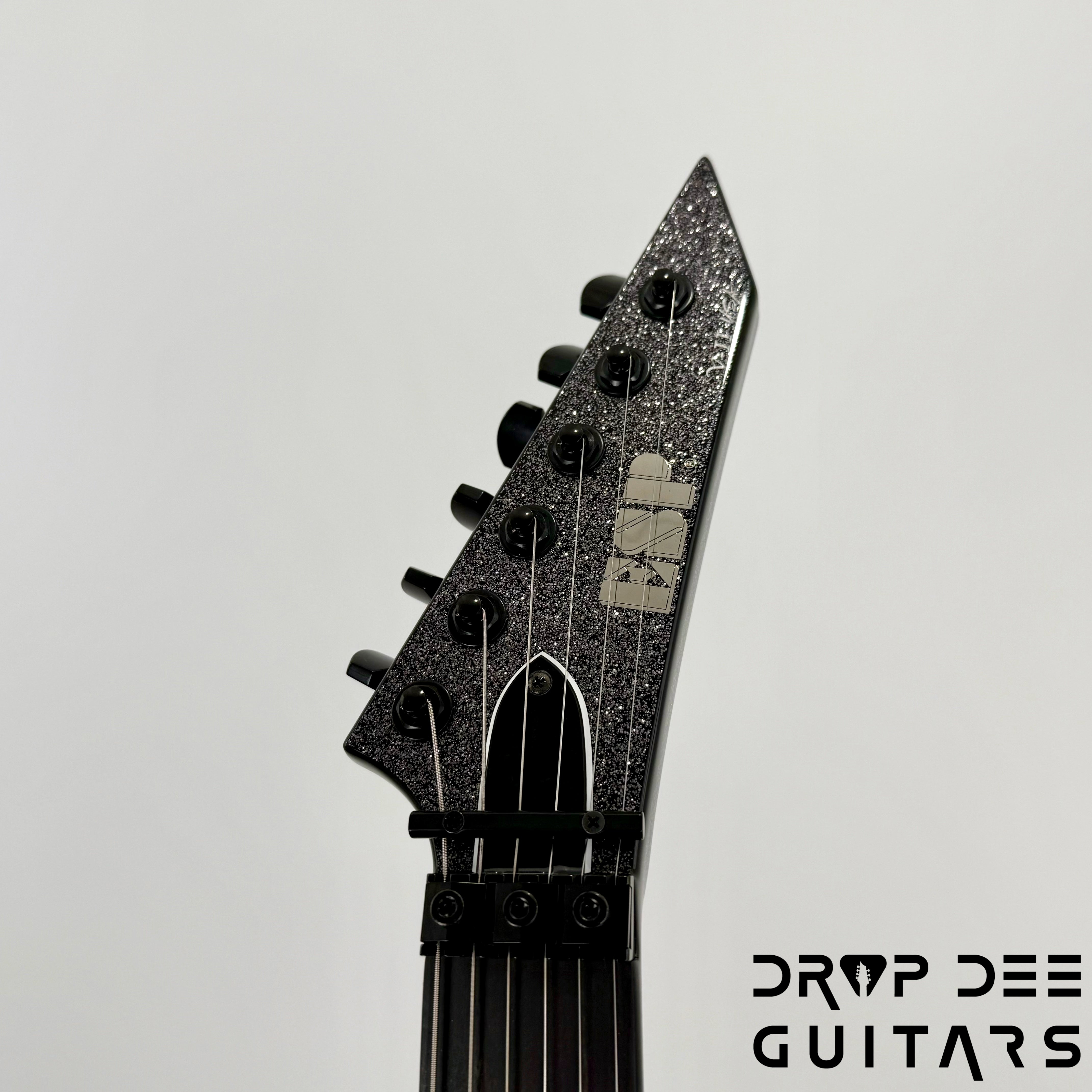 ESP USA V-II FR Electric Guitar w/ Case - Black Sparkle