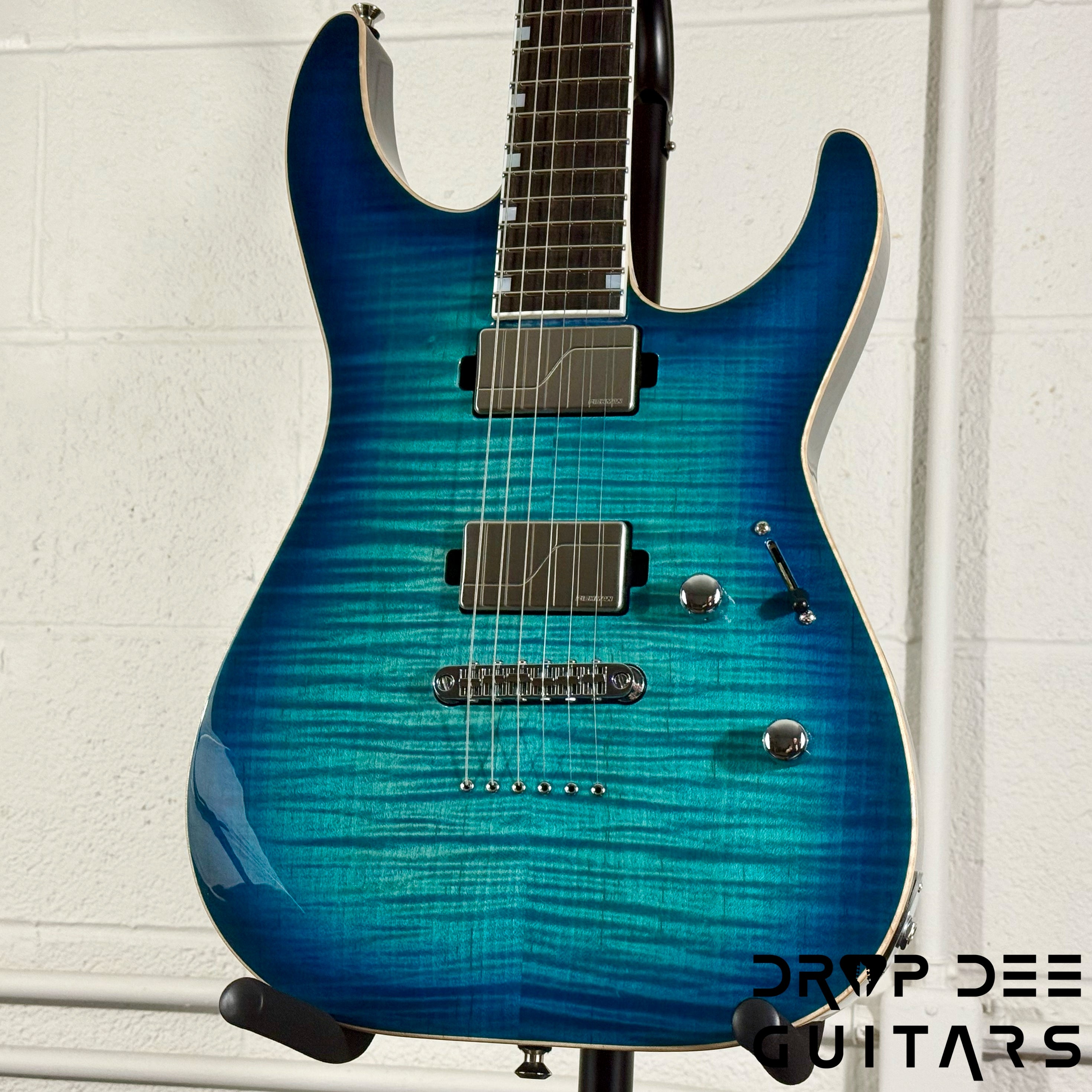 ESP USA M-II NTB NT Electric Guitar w/ Case - Aqua Marine Sunburst