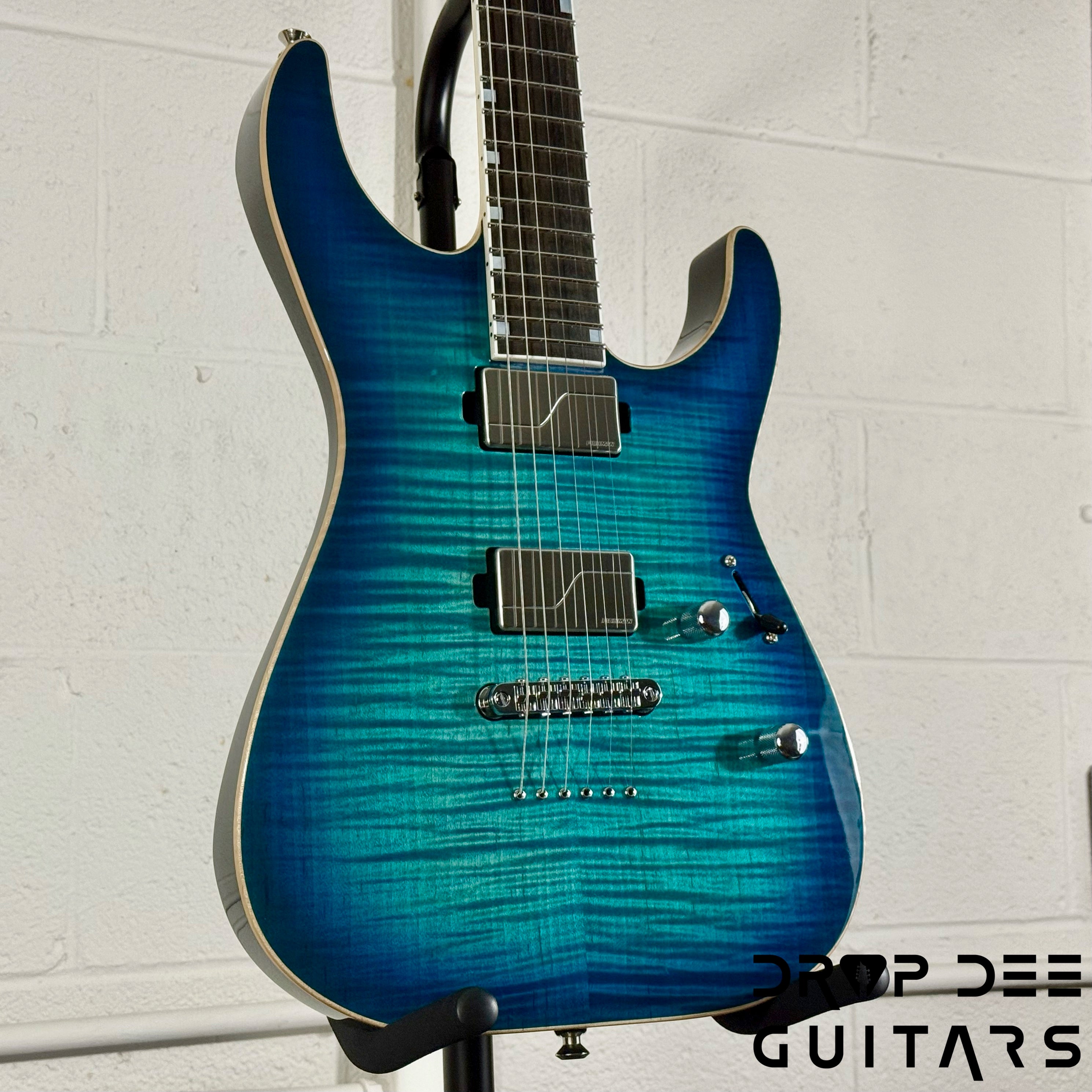 ESP USA M-II NTB NT Electric Guitar w/ Case - Aqua Marine Sunburst