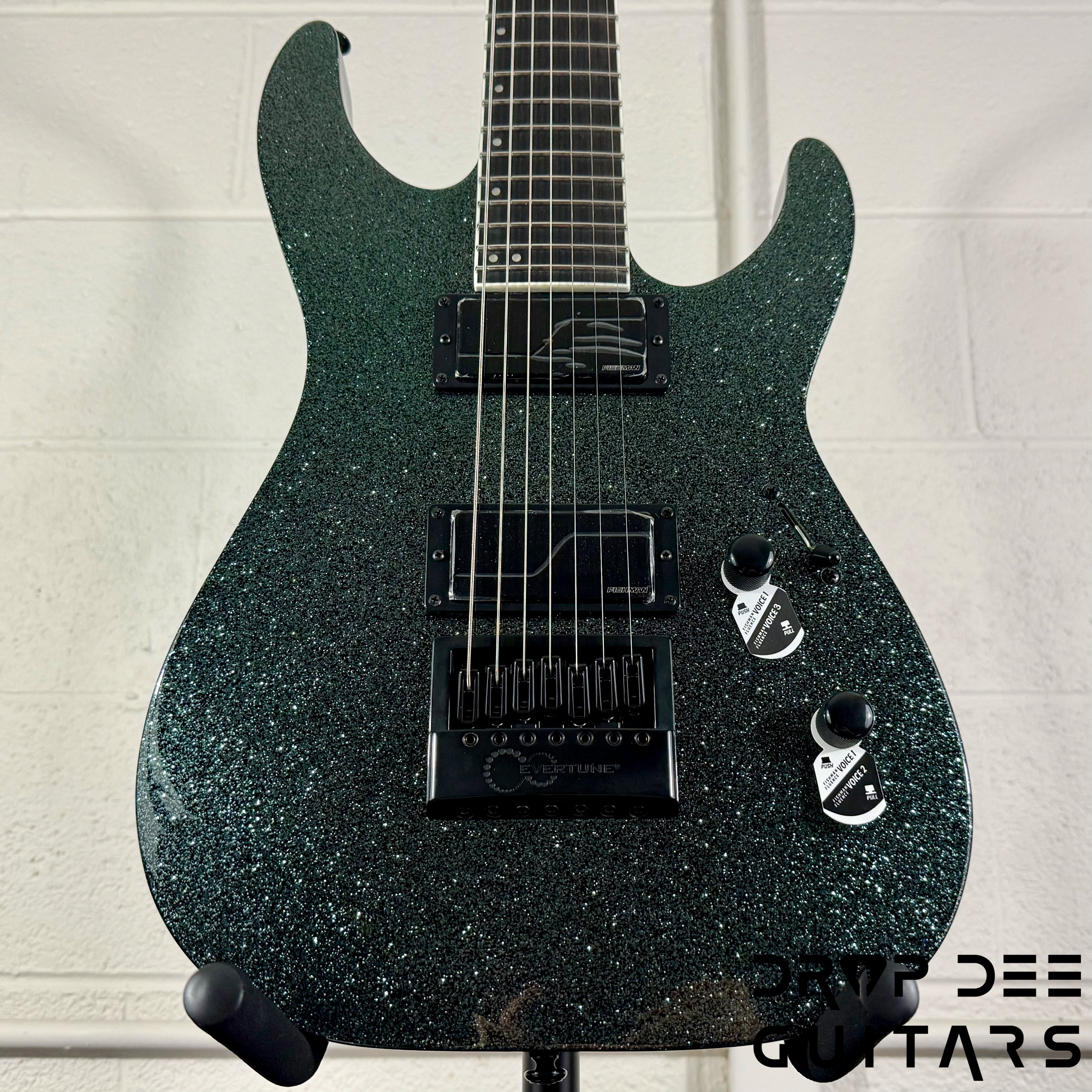 ESP LTD M-1007 Baritone Evertune 7-String Electric Guitar w/ Bag - Granite Sparkle