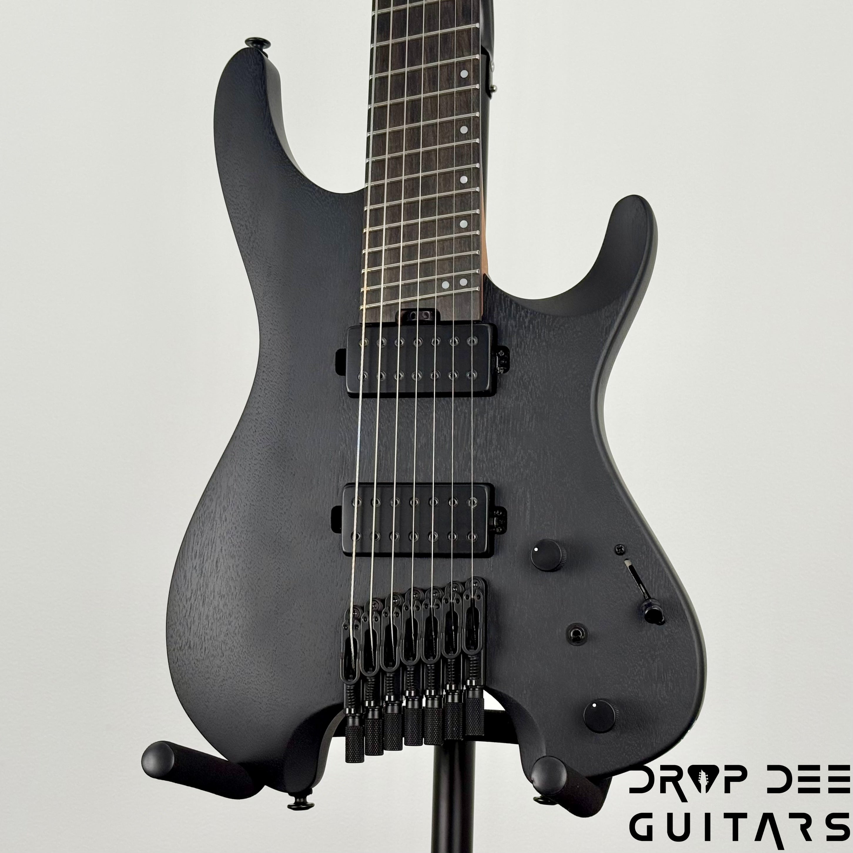 Ibanez Standard QX527B 7-String Headless Electric Guitar w/ Bag - Weathered Black
