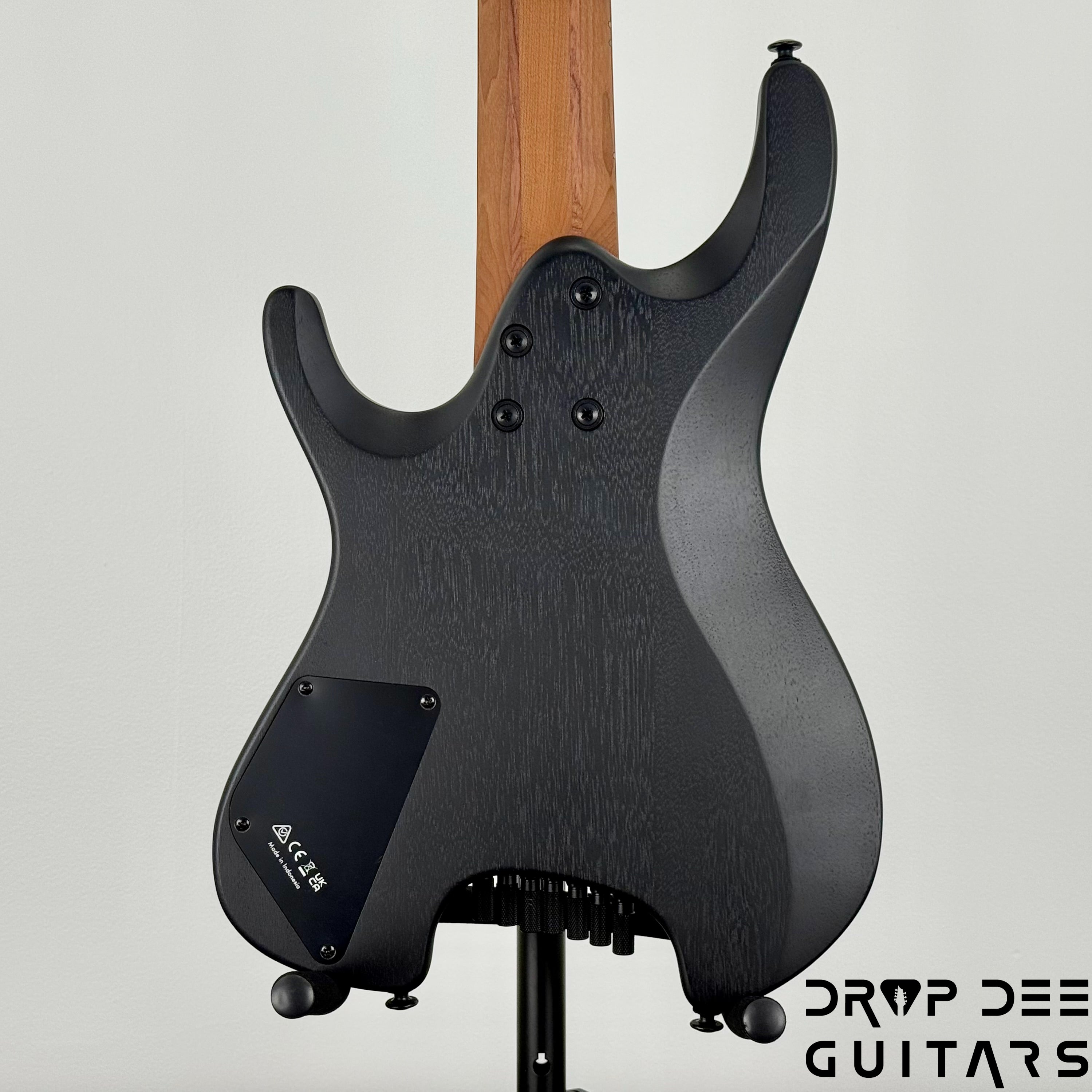 Ibanez Standard QX527B 7-String Headless Electric Guitar w/ Bag - Weathered Black