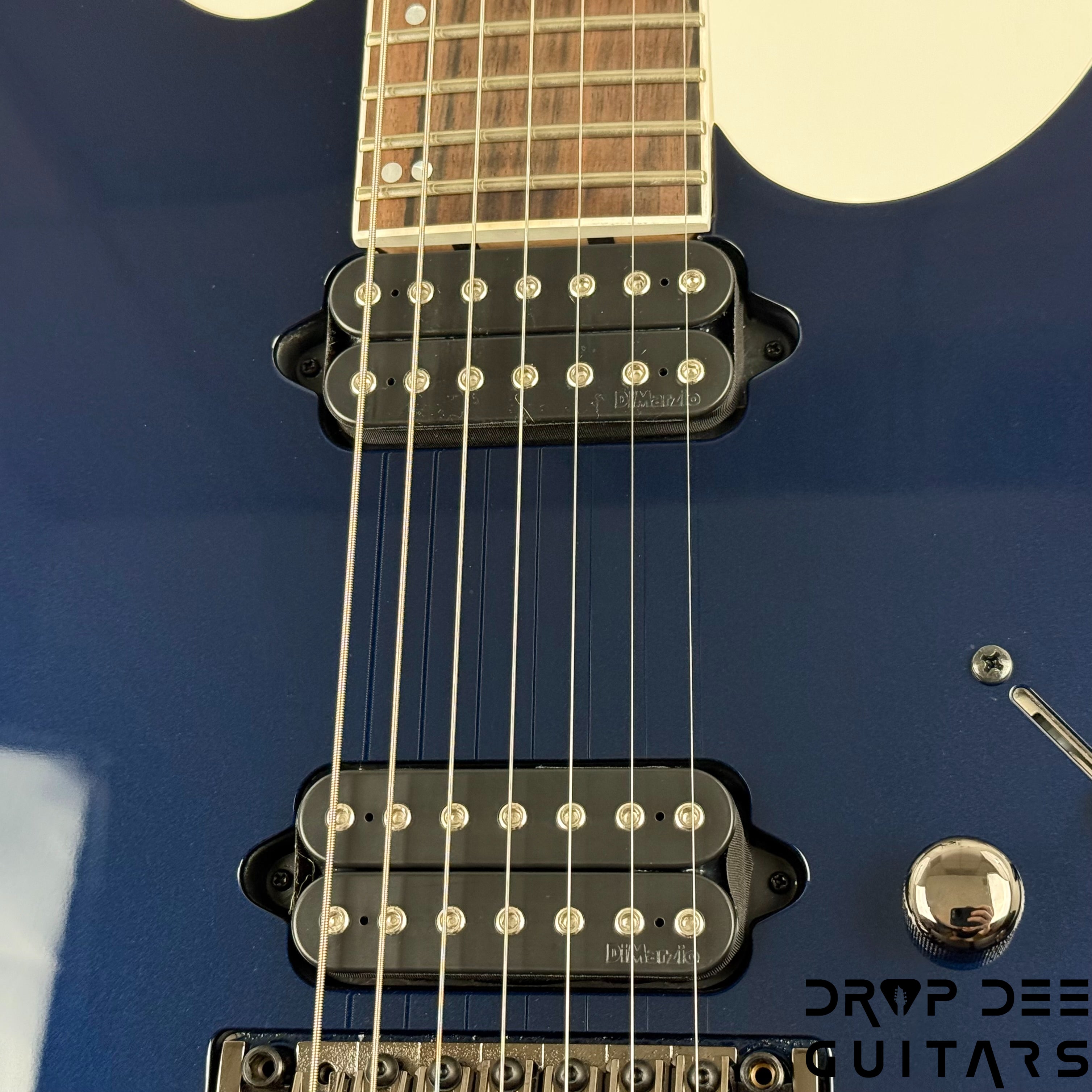 Ibanez Prestige RG2027XL Baritone 7-String Electric Guitar w/ Case - Dark Tide Blue