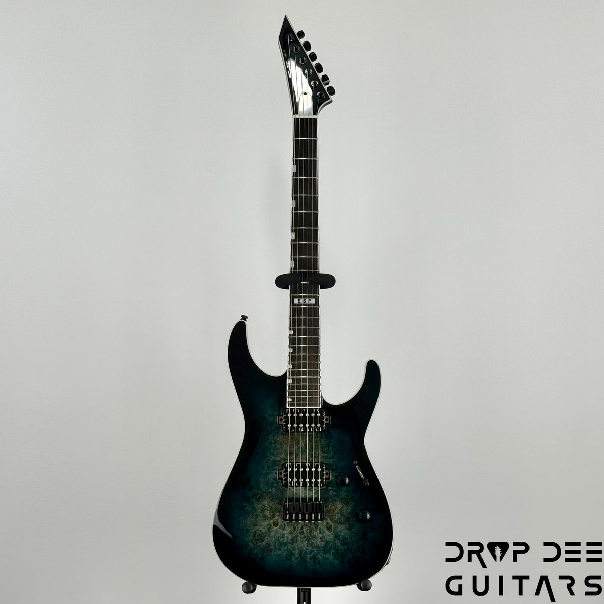ESP E-II M-II HT Electric Guitar w/ Case - Mercury Blue Burst