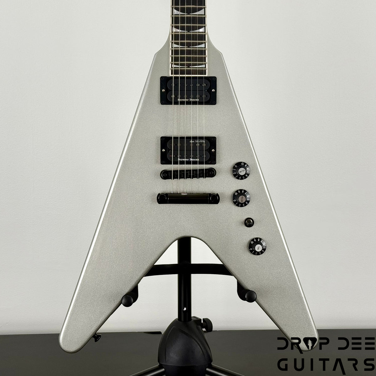 Gibson Dave Mustaine Flying V EXP Electric Guitar w/ Case - Silver Metallic