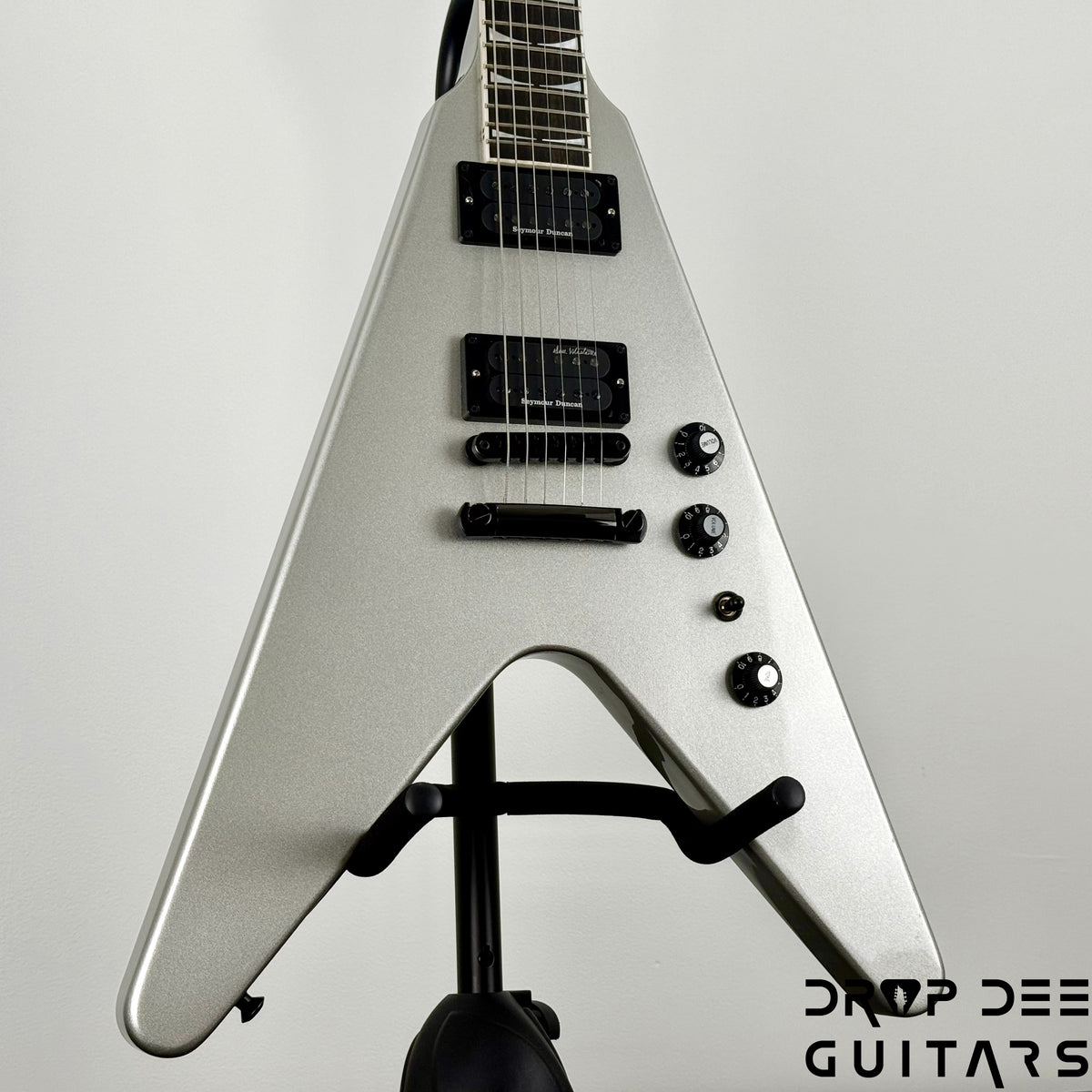 Gibson Dave Mustaine Flying V EXP Electric Guitar w/ Case - Silver Metallic
