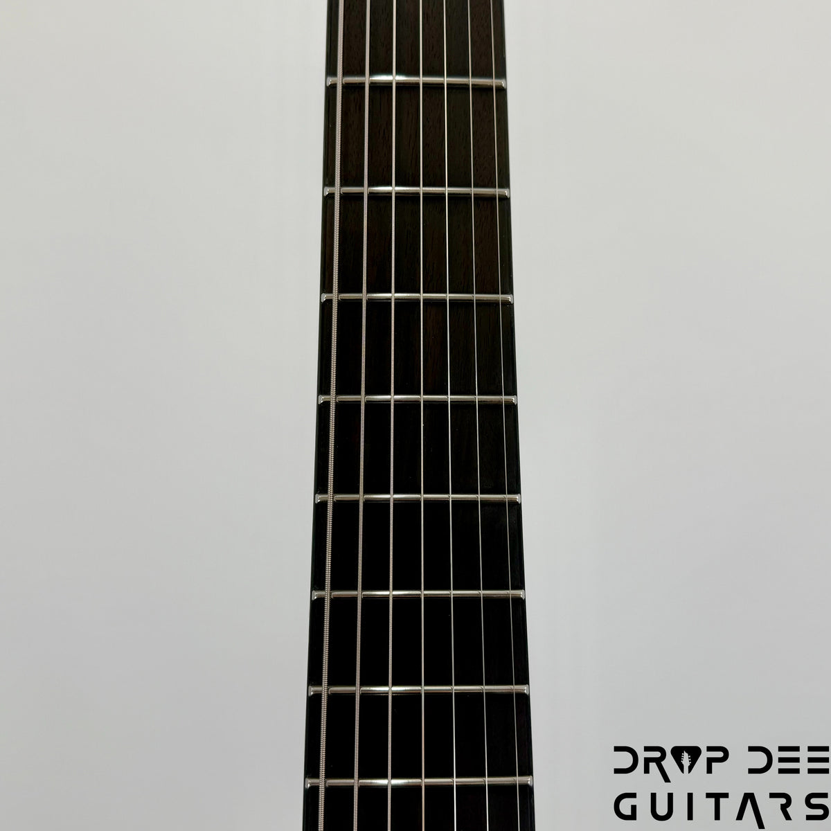 ESP LTD Phoenix-7 Baritone Black Metal 7-String Electric Guitar - Black Red Burst Satin
