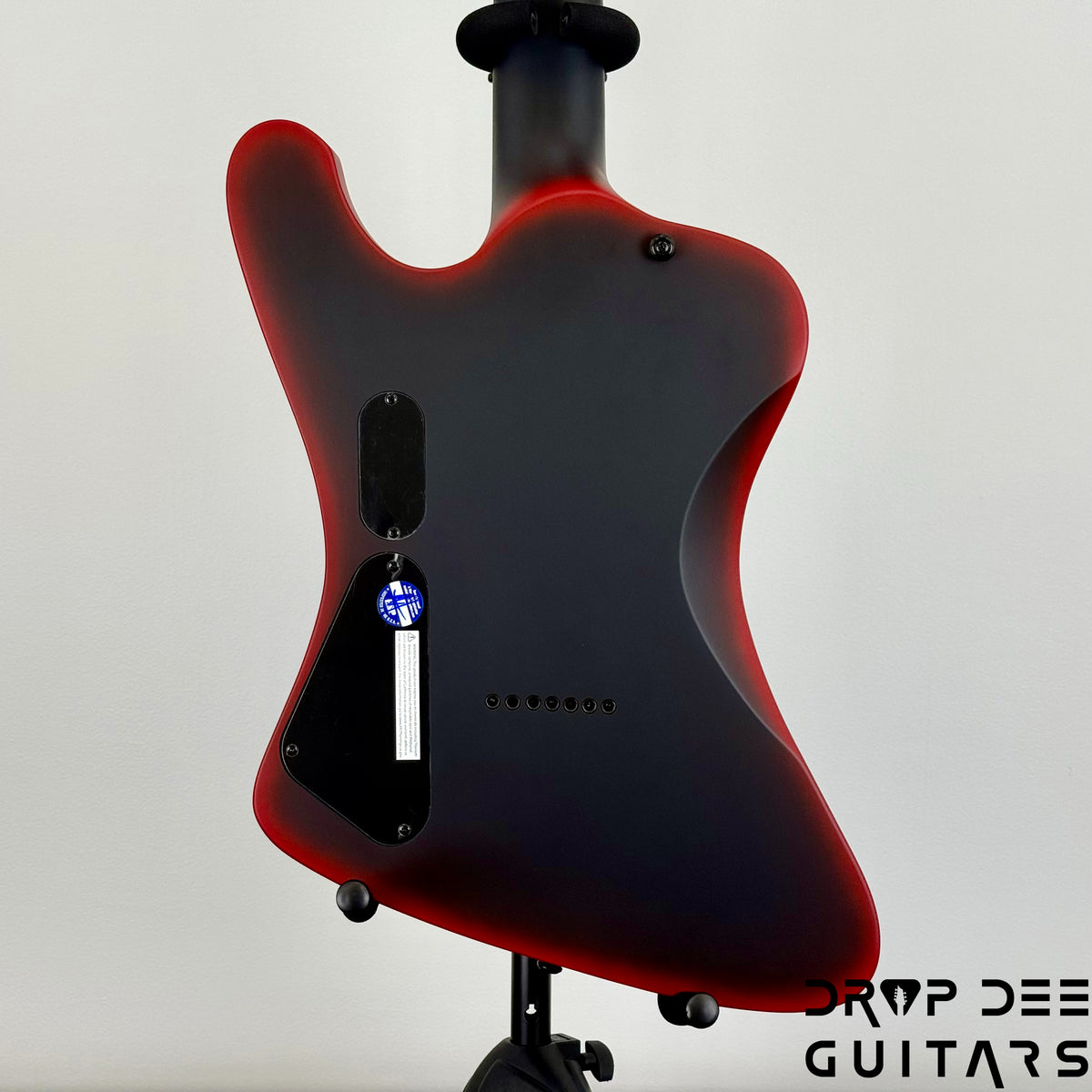 ESP LTD Phoenix-7 Baritone Black Metal 7-String Electric Guitar - Black Red Burst Satin